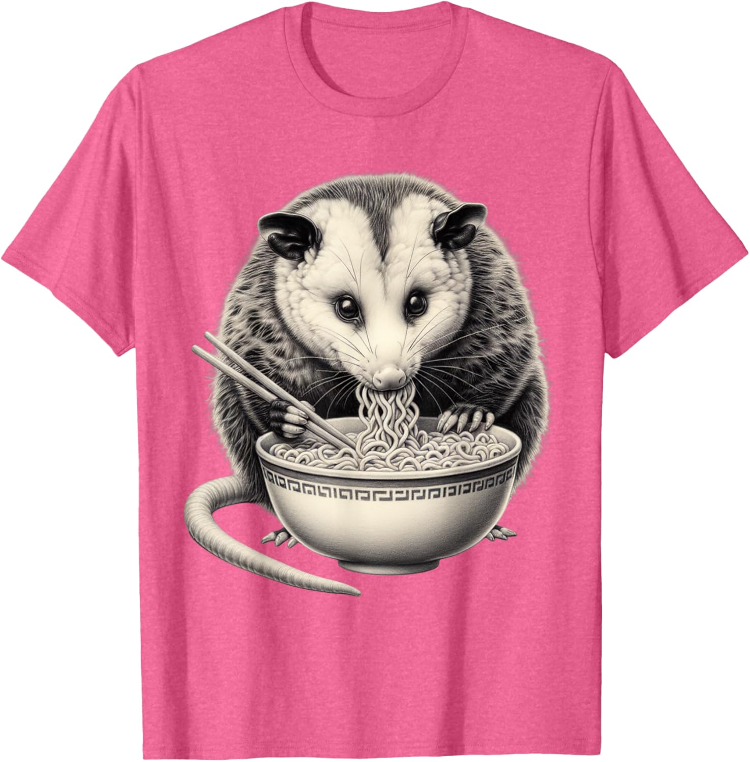 Opossum Eating Ramen Bowl T-Shirt Perfect for Food Lovers and Animal Fans - 10