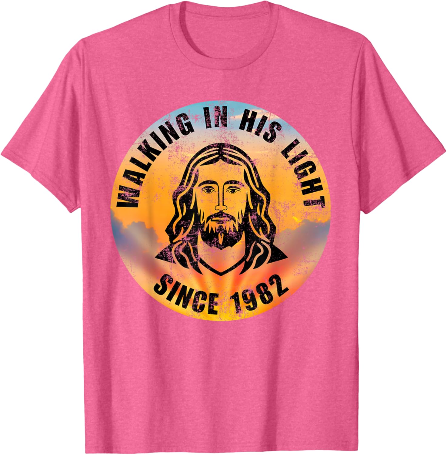 Christian Positivity Quote T-Shirt Walking In His Light Since 1982 - 29