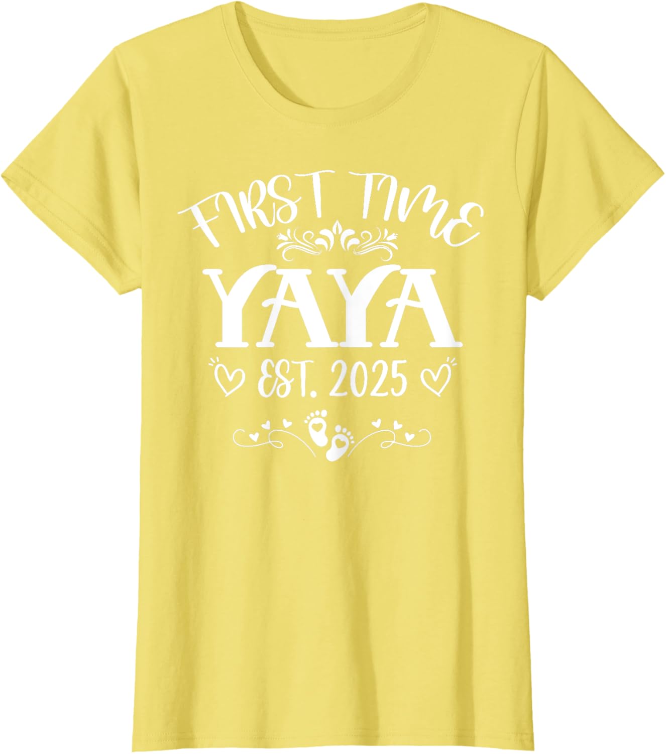Womens First Time Yaya Est 2025 Soon to Be Mom Mother's Day T-Shirt - 17