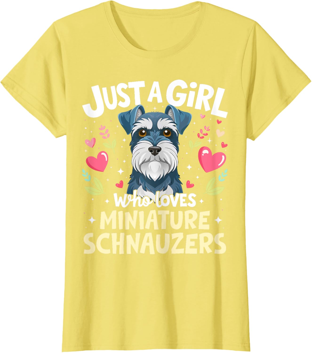 Cute Miniature Schnauzer Puppy T-Shirt for Dog Lovers Girls - 22