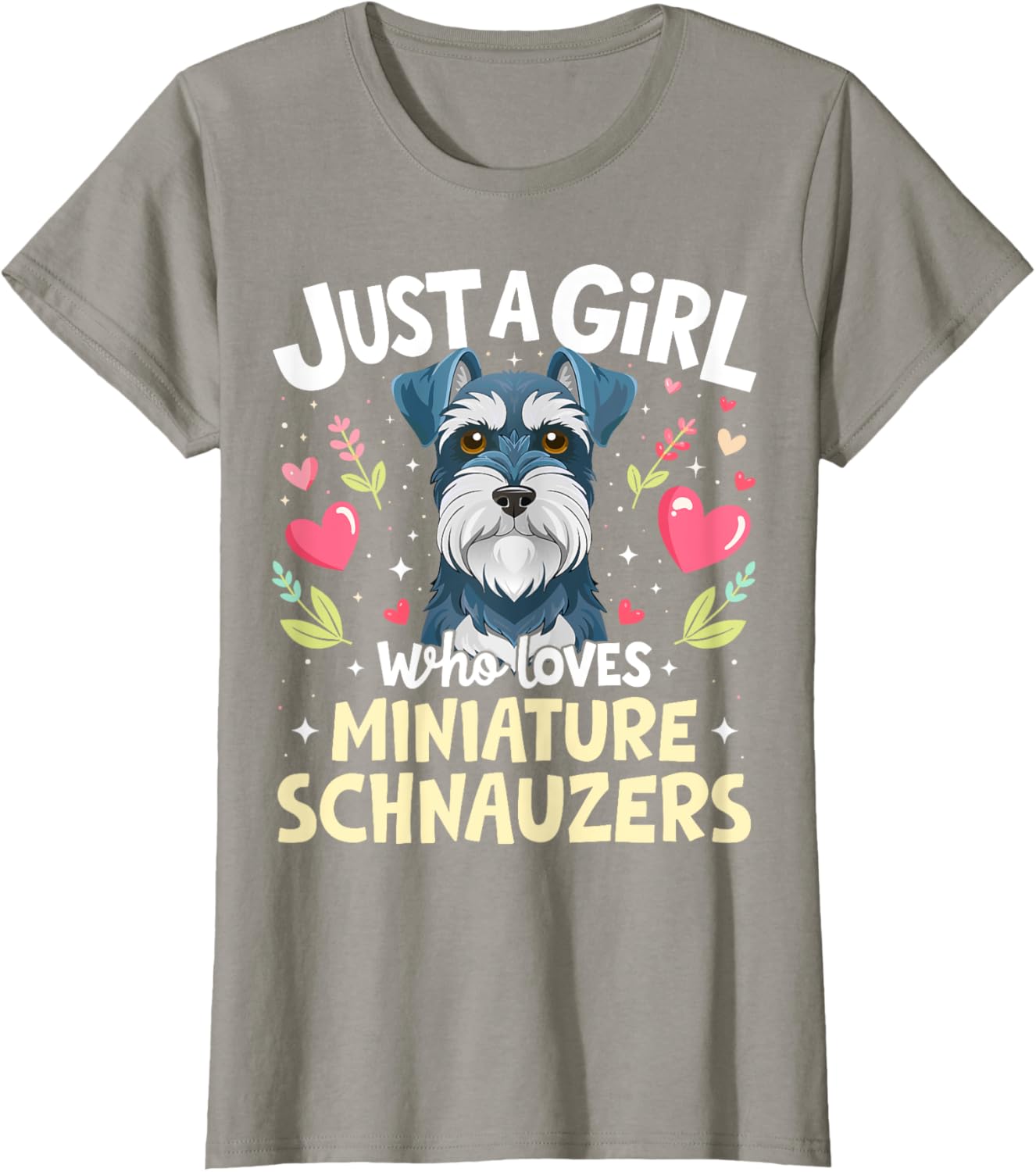 Cute Miniature Schnauzer Puppy T-Shirt for Dog Lovers Girls - 20