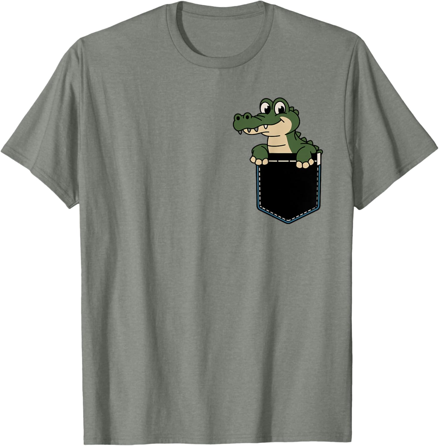 Funny Crocodile Pocket T-Shirt for Men and Women – Cute Animal Design - 22