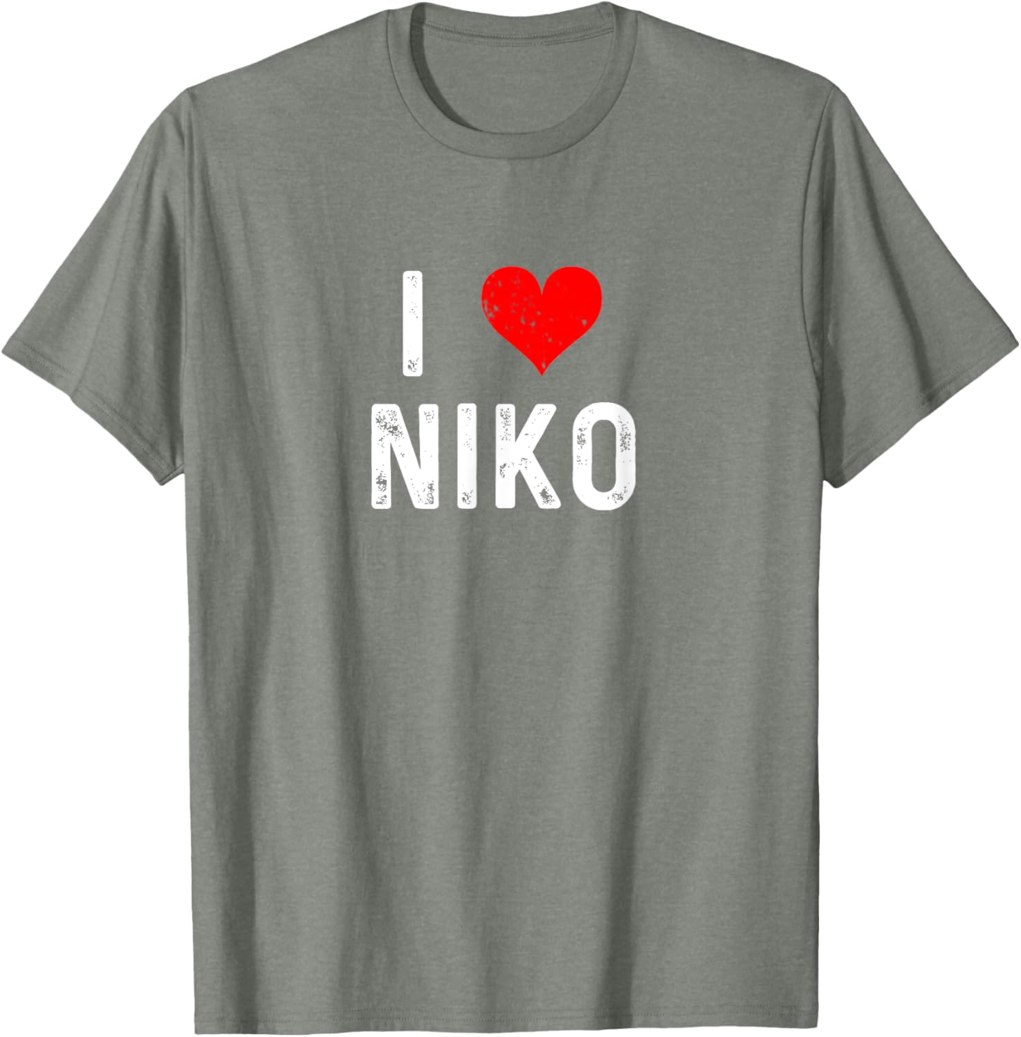 I Love Niko Distressed Heart T-Shirt for Casual Everyday Style - 6