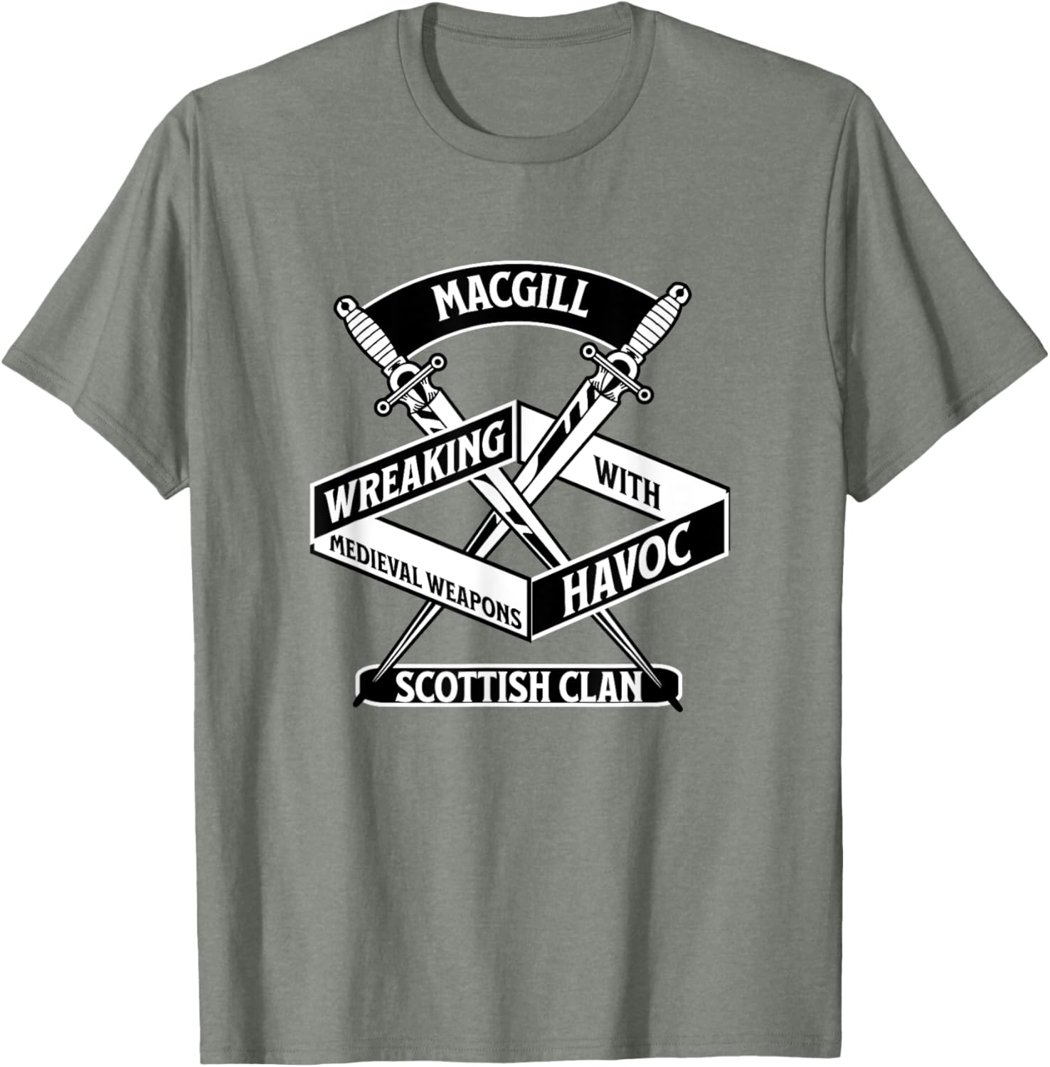 MacGill Clan Wreaking Havoc Medieval Weapons T-Shirt for Fans - 3