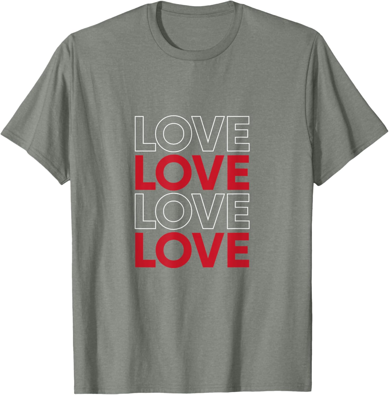 Bold Red Love Text Valentine's Matching Couple T-Shirt for Sweethearts - 1