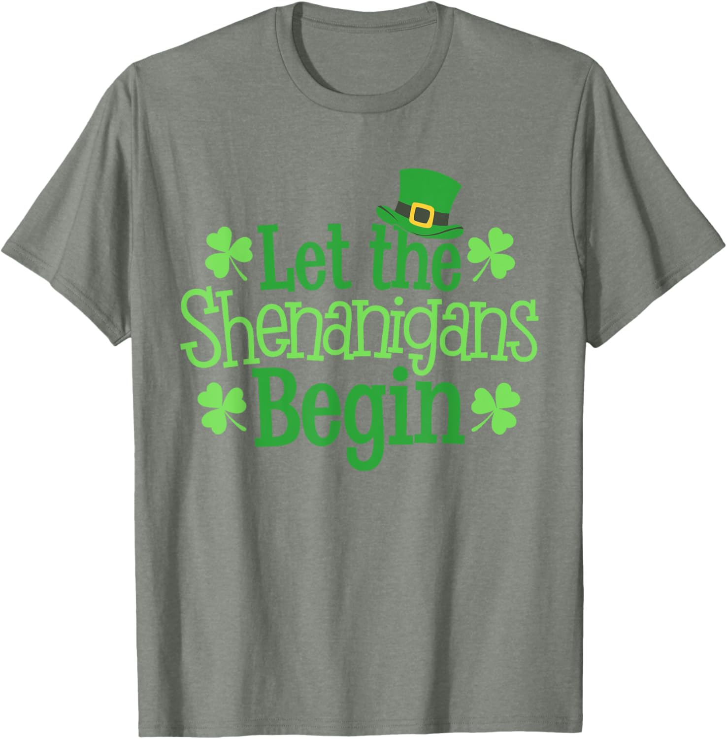 Funny Let The Shenanigans Begin St Patrick's Day Clover T-Shirt - 6