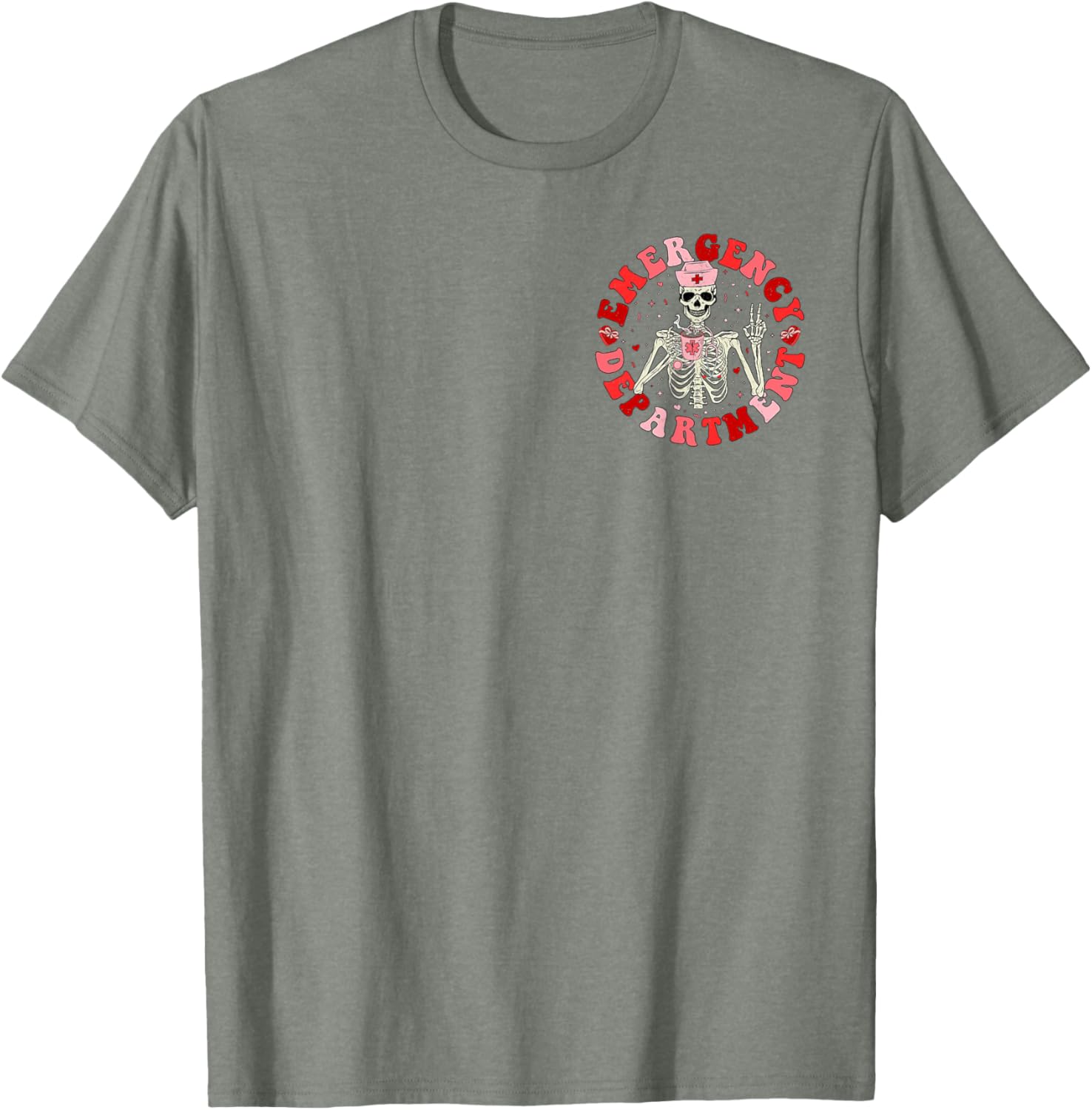 Emergency Department Skeleton ER Valentine's Day T-Shirt for Fun Lovers - 16