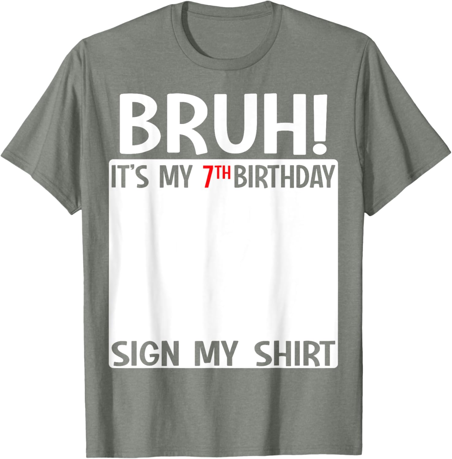 Fun 7th Birthday T-Shirt for Kids Bruh Sign Design Perfect for Celebrations - 10