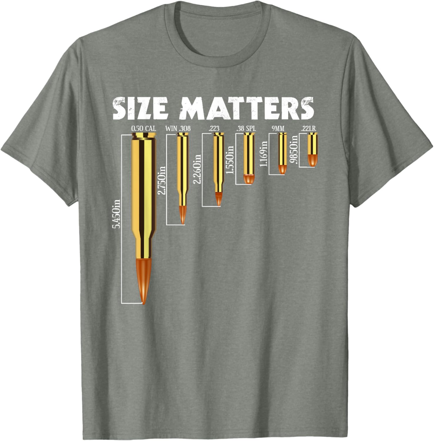Size Matters T-Shirt for Bullet Lovers, Perfect Caliber Graphic Tee - 18