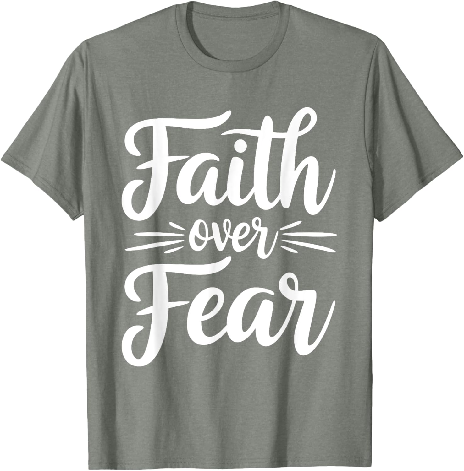 Faith Over Fear Inspirational Black T-Shirt for Adults - Short Sleeve - 18