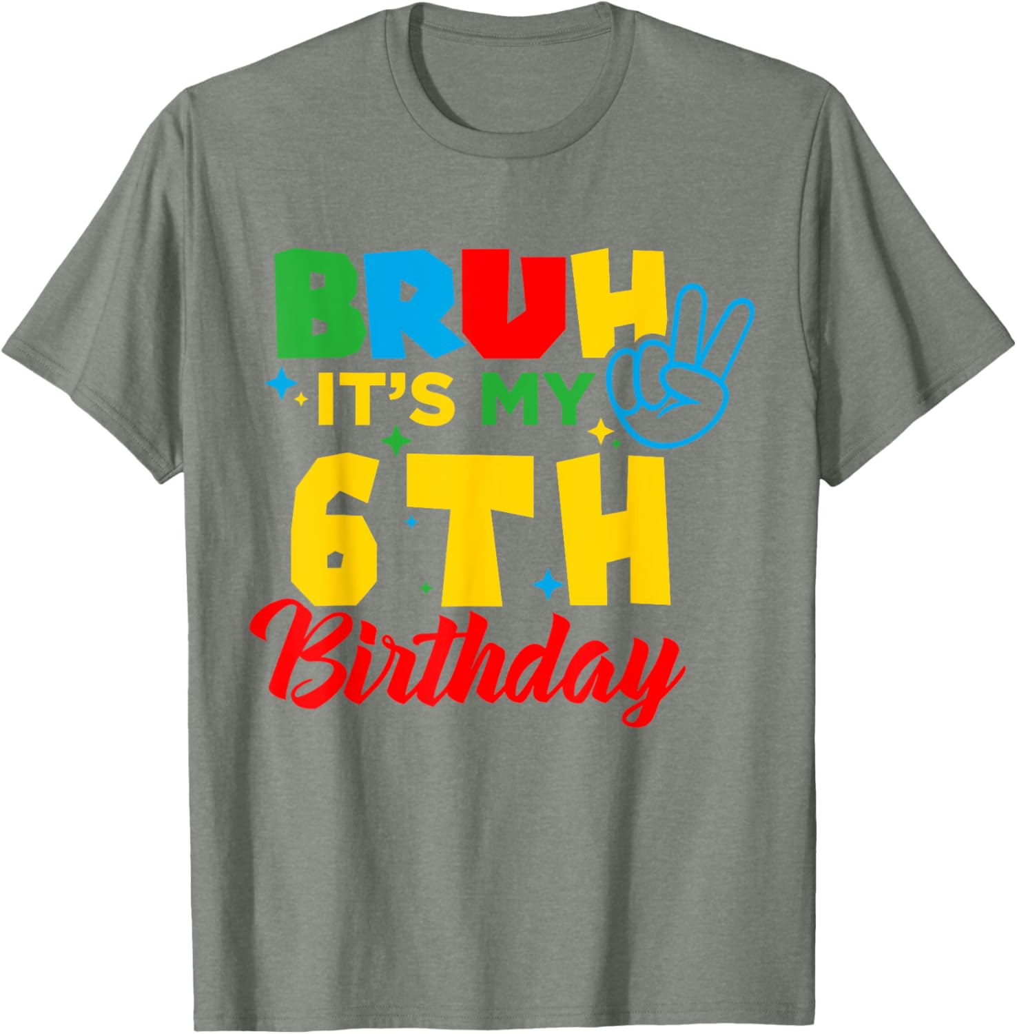 Bruh I'm 6 Gamer Bro T-Shirt for Fun 6th Birthday Celebration - 2