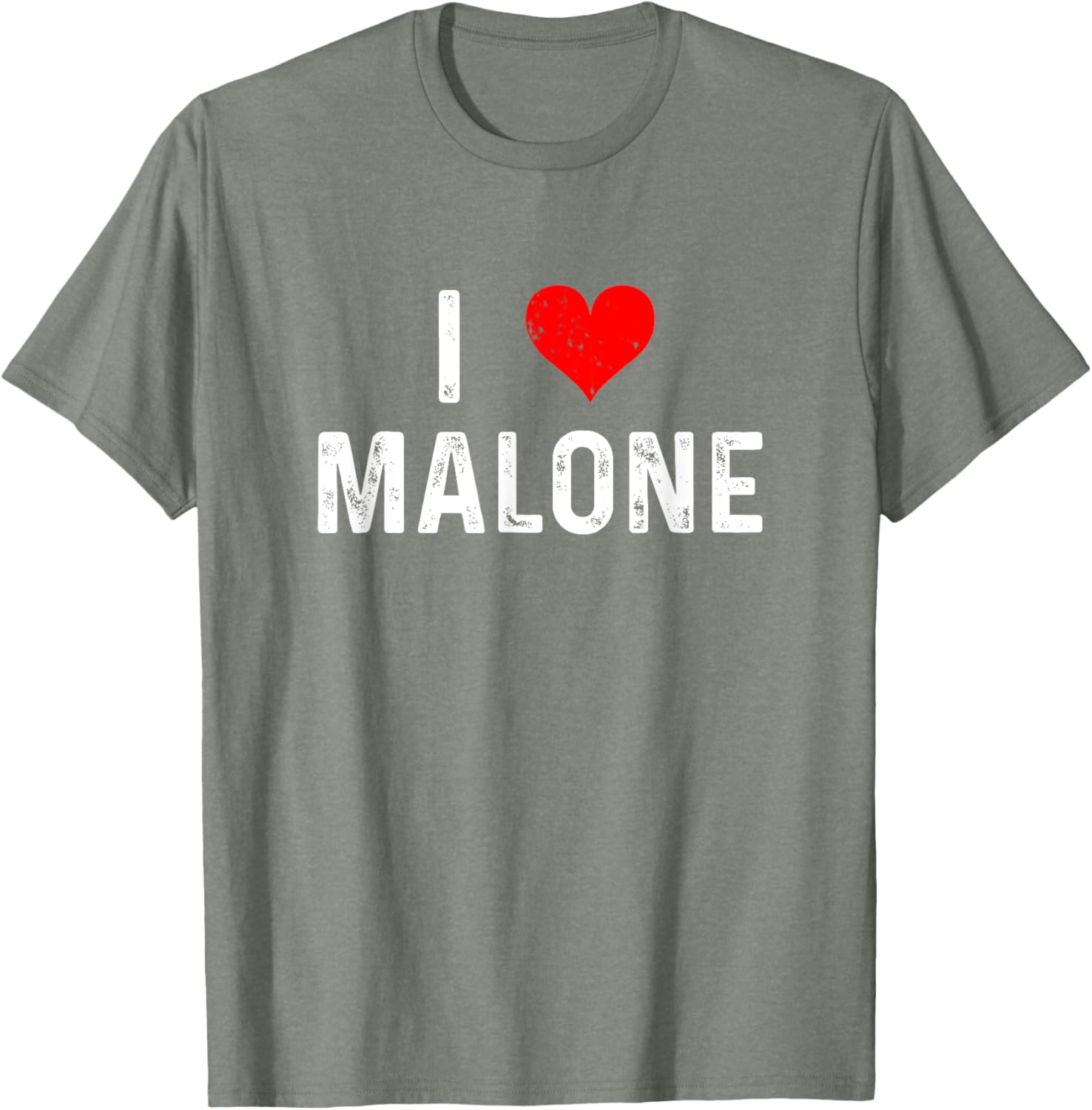 I Love Malone Heart Distressed T-Shirt for Fun and Stylish Outfits - 1
