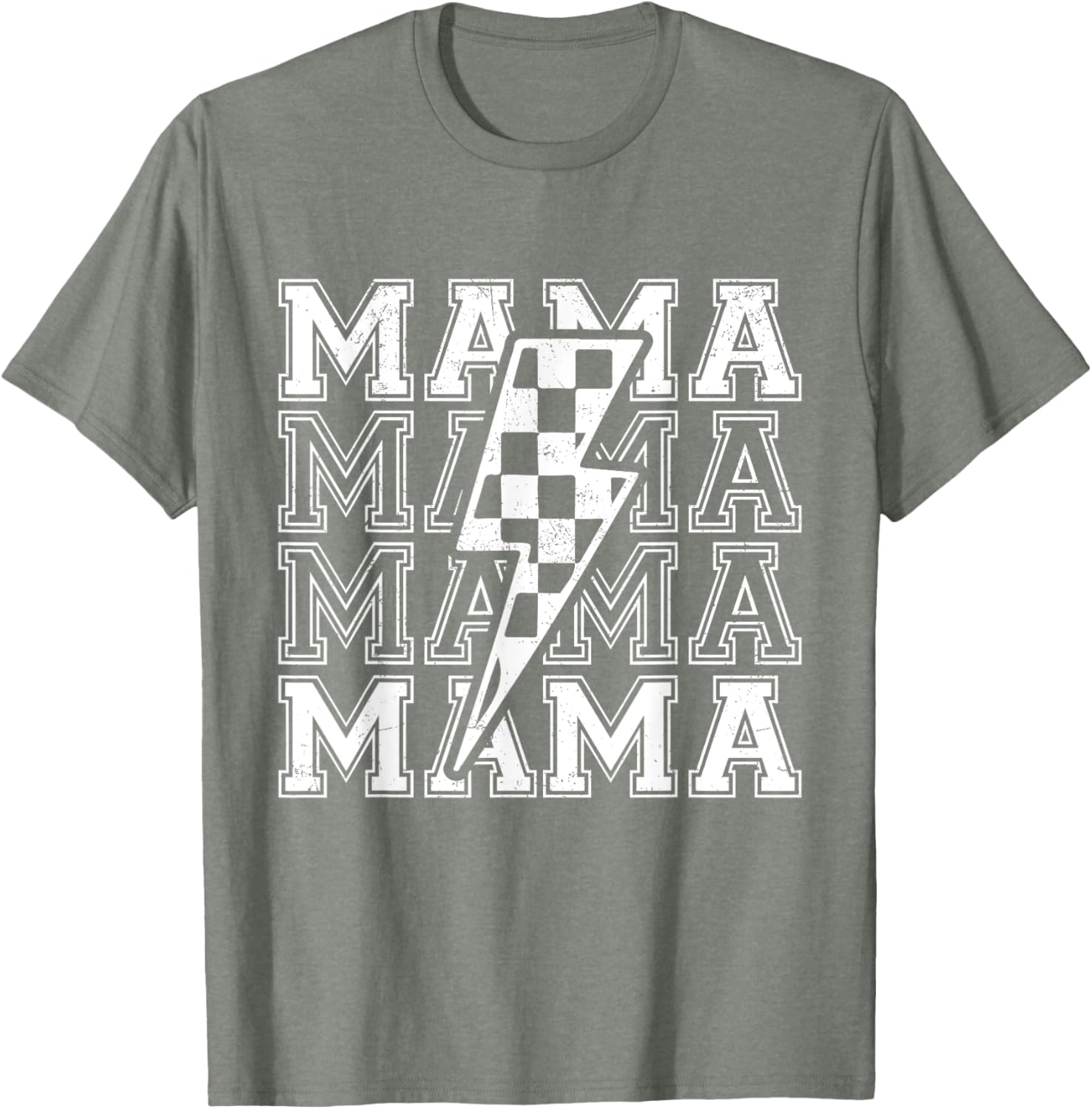 Mama Lightning Bolt Checkered T-Shirt for Cool Moms - Perfect Mother's Day Gift - 14