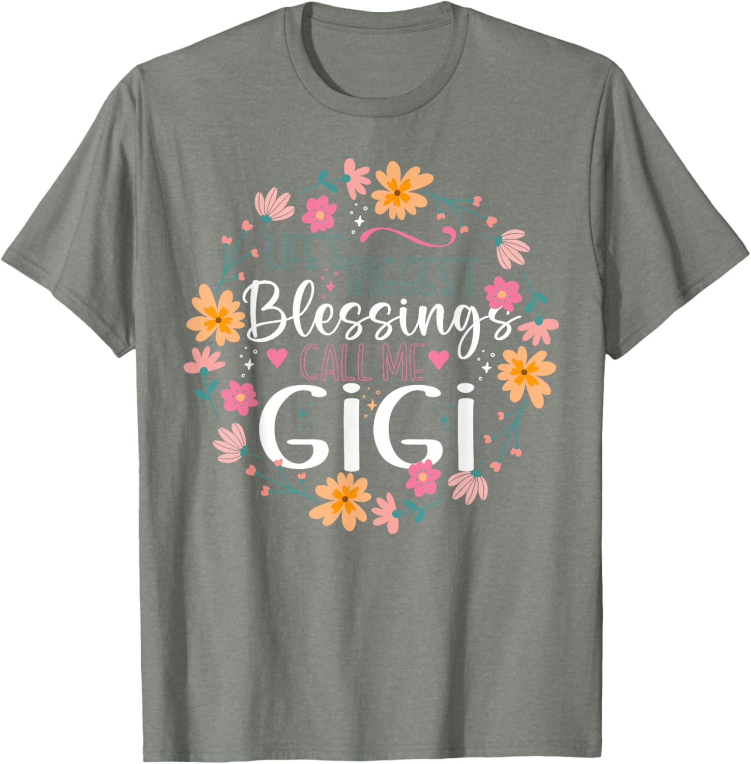 Gigi Floral Design T-Shirt Life’s Biggest Blessings Stylish Tee - 13