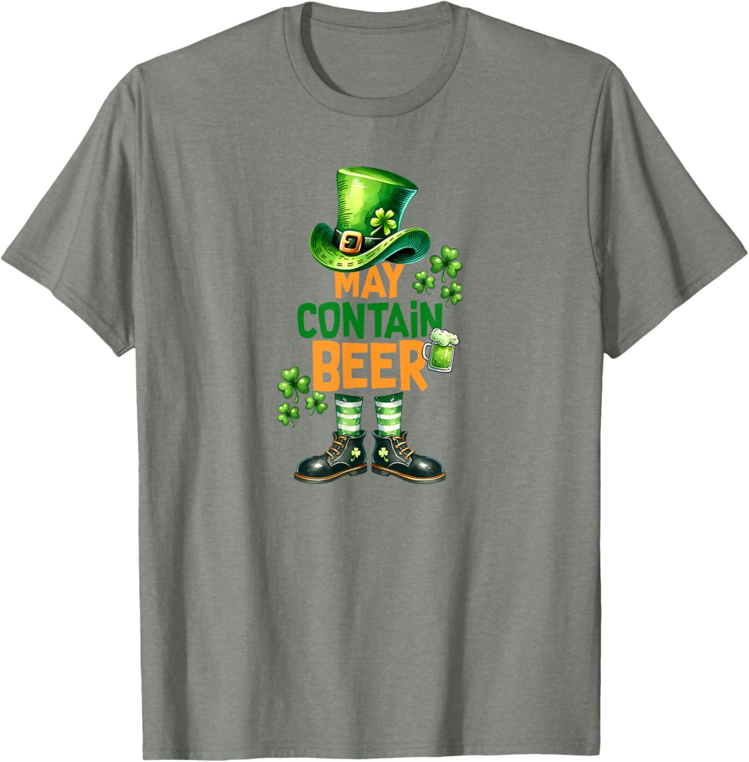 Funny May Contain Beer St Patrick's Day T-Shirt for Celebrations - 14