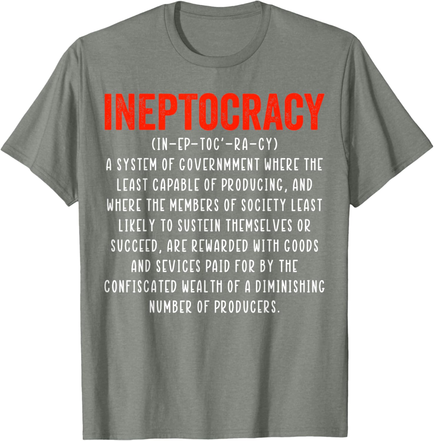 Funny Ineptocracy Definition T-Shirt - Humorous Political Apparel for Everyone - 12