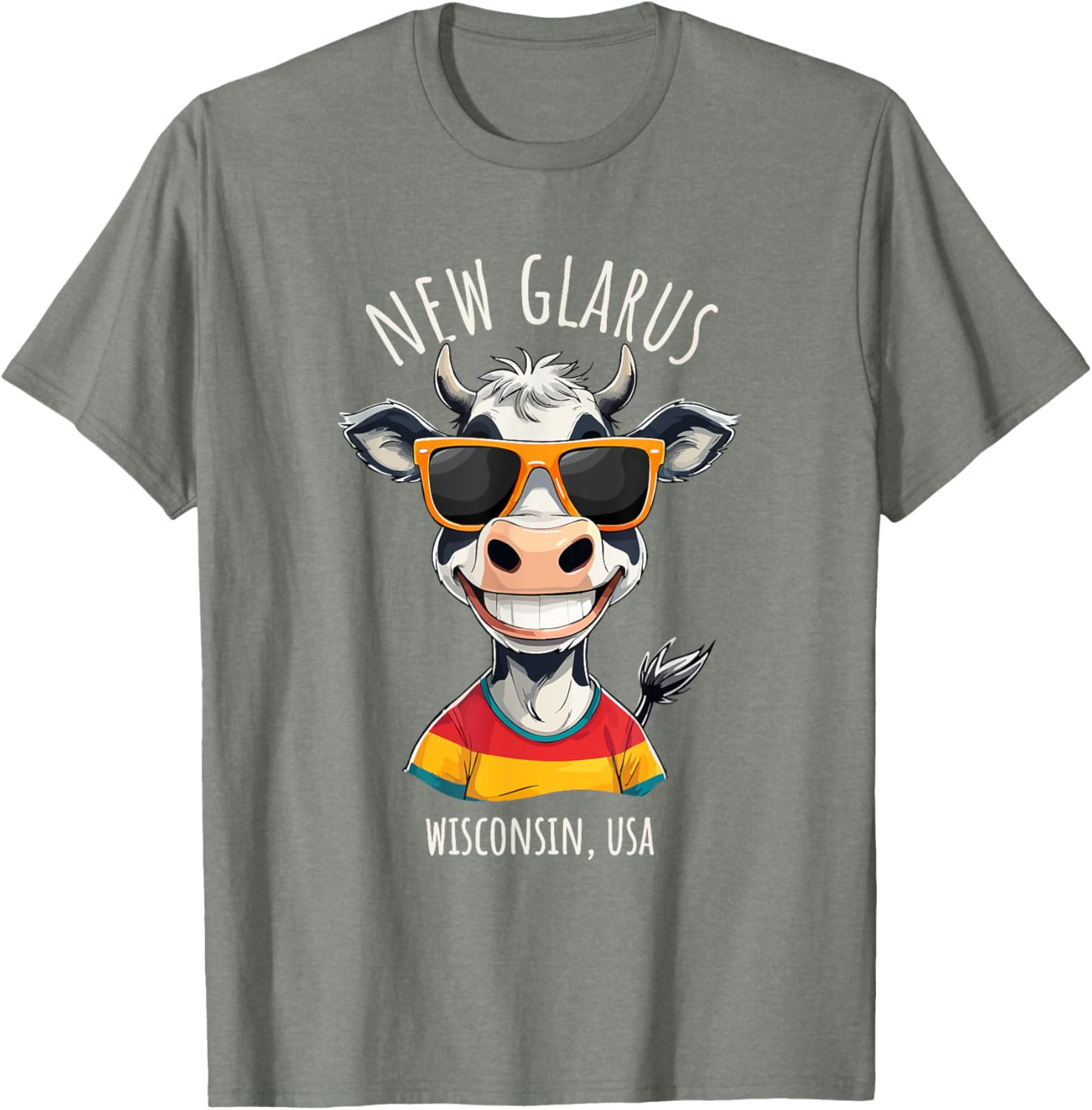 Funny Cow Cartoon T-Shirt from New Glarus WI USA - Unique Gift Idea - 2