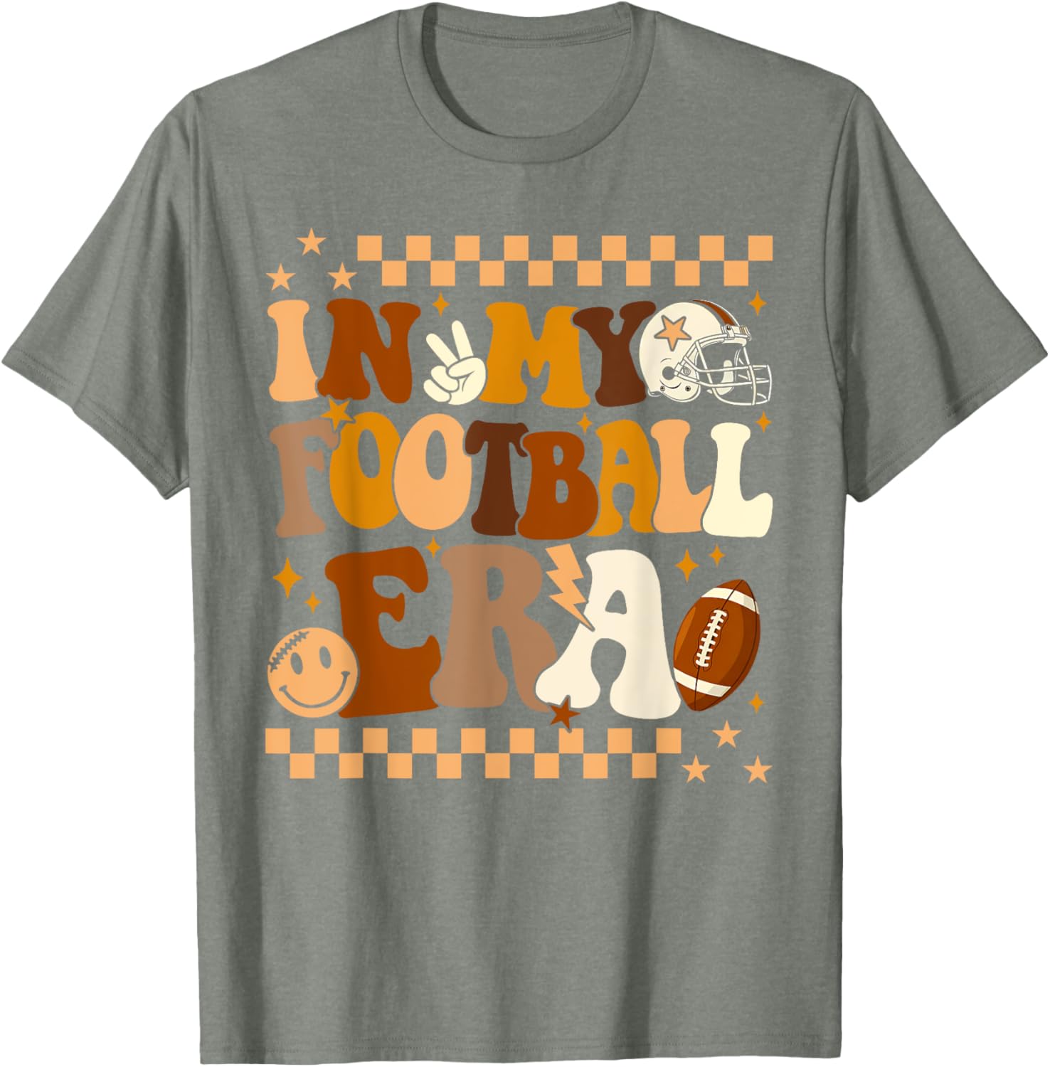 Groovy In My Football Era T-Shirt for Men, Women, and Kids Football Fans - 8