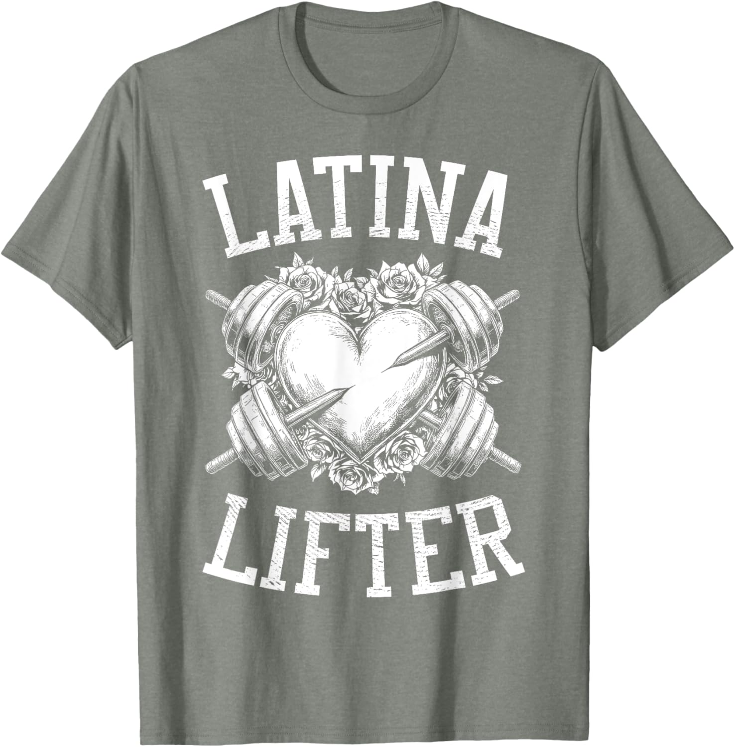Latina Lifter Heart Fitness T-Shirt for Hispanic Gym Lovers - 10