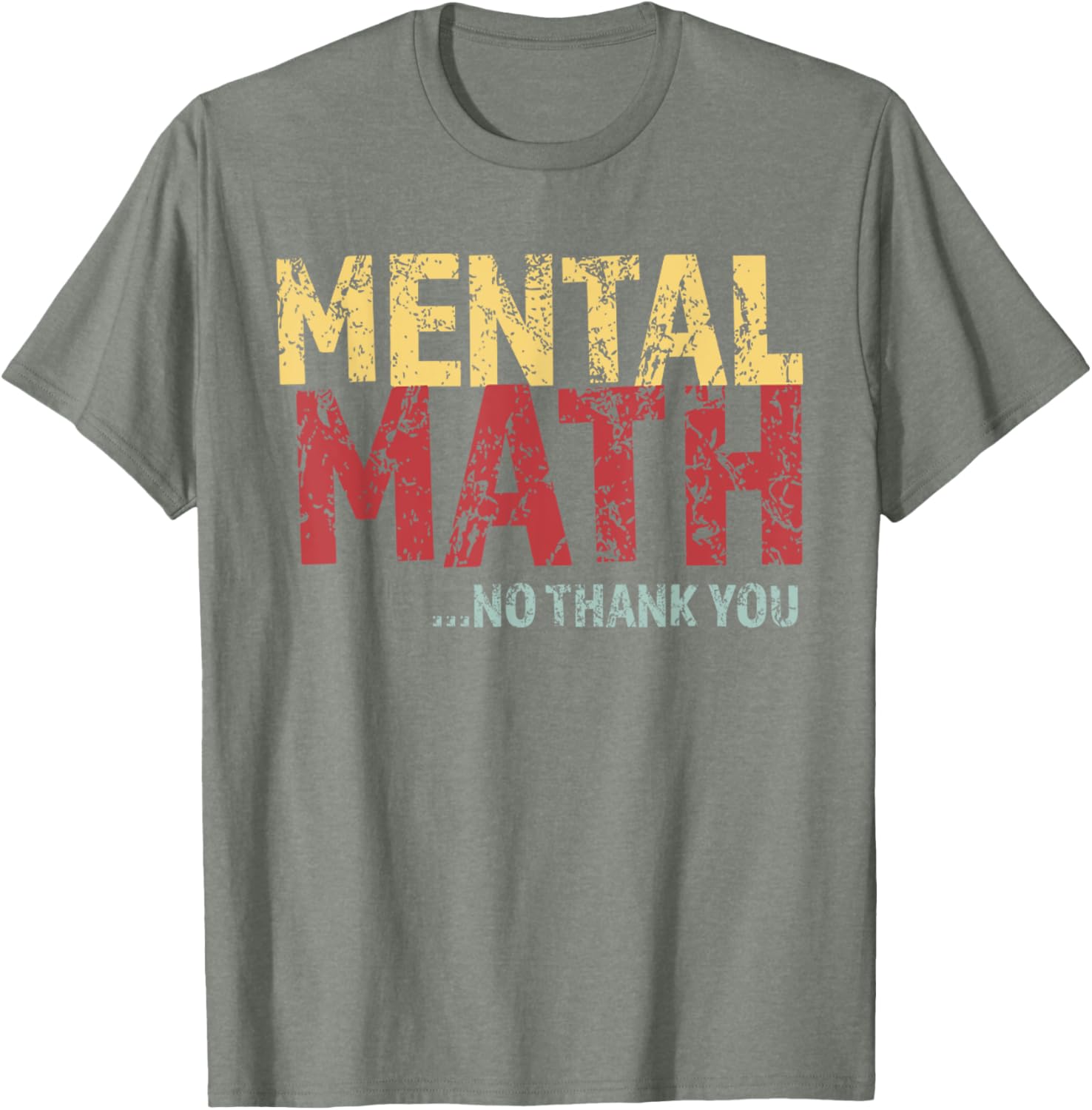 Retro Mental Math No Thank You T-Shirt Funny School Pop Quiz Design - 15