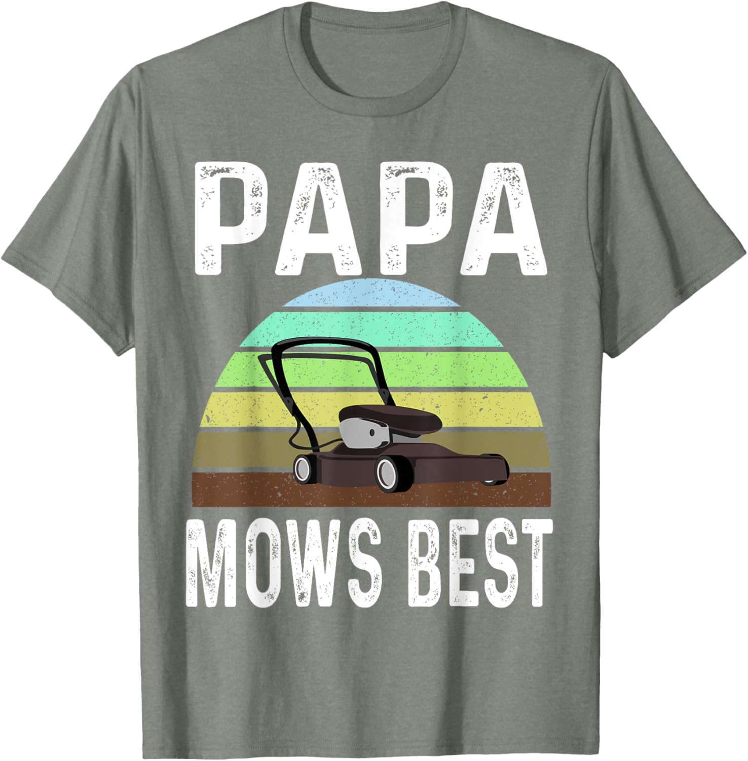 Funny Papa Mows Best Lawn Care Dad T-Shirt for Lawn Mowing Lovers - 3