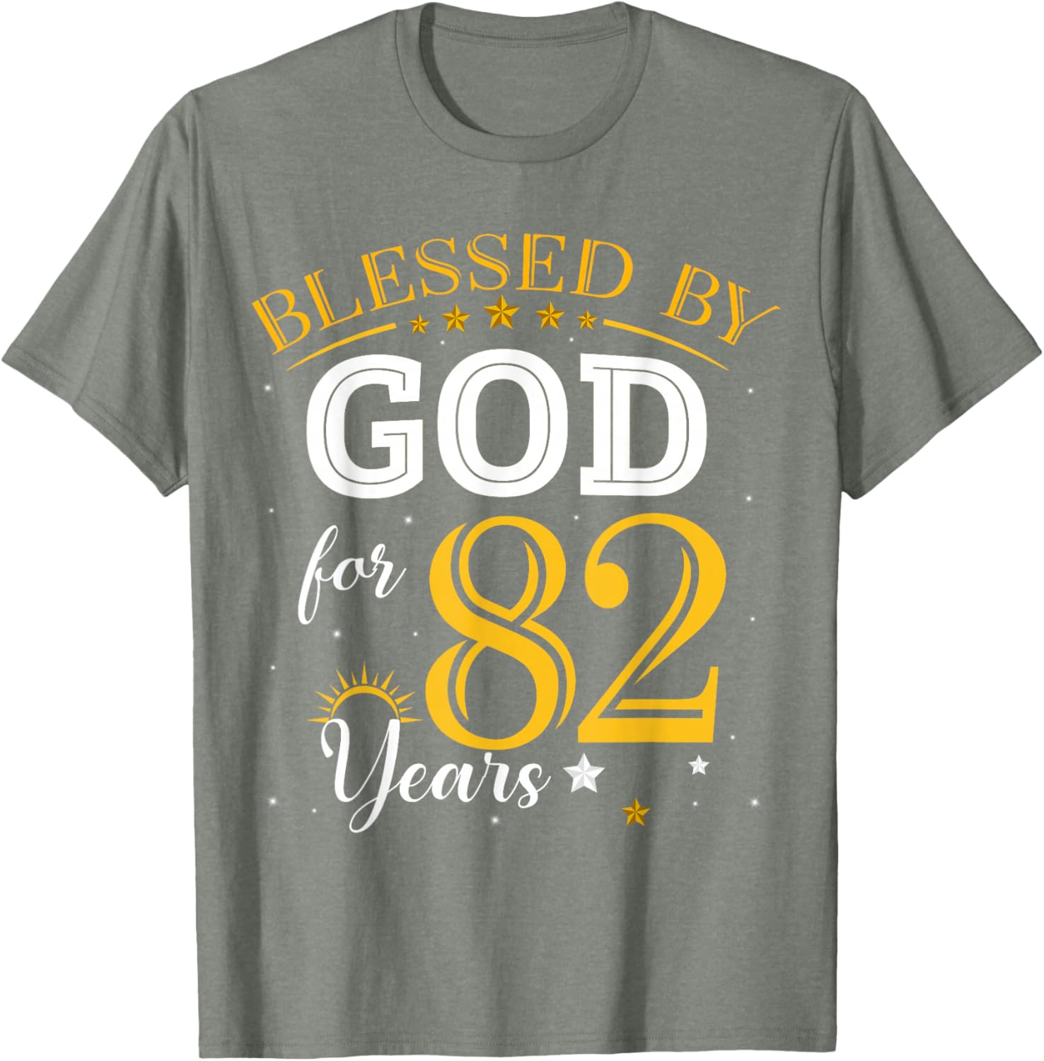 Vintage Blessed by God T-Shirt for 82nd Birthday Celebration Girl - 13