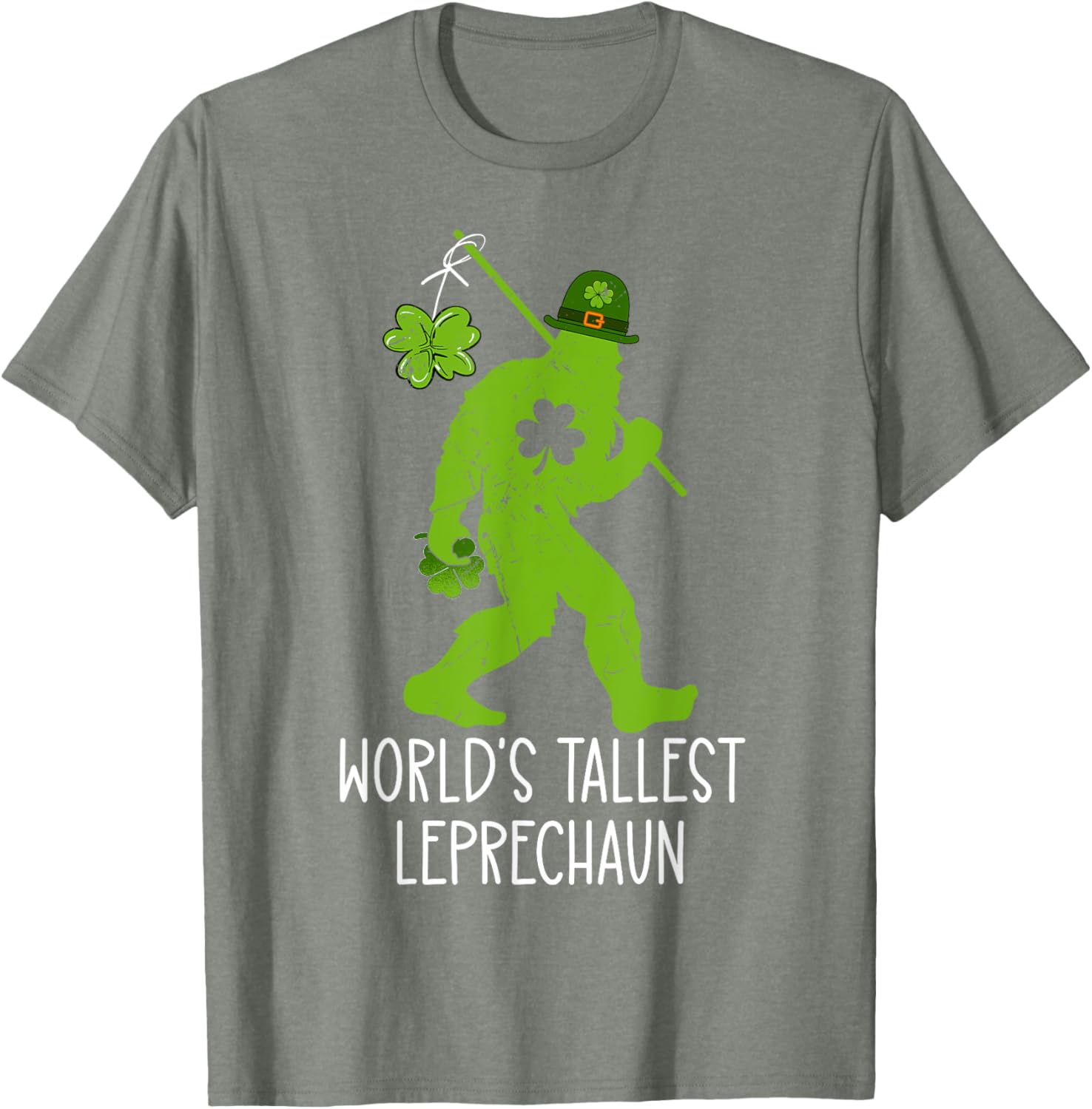 World's Tallest Leprechaun Bigfoot Sasquatch St Patrick's Day T-Shirt - 3