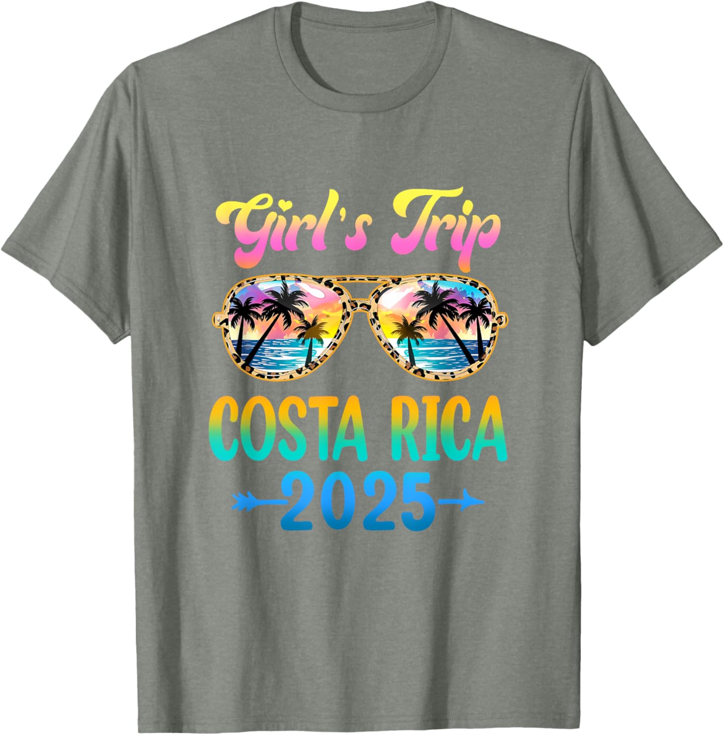 Girls Trip Costa Rica 2025 Summer Vacation Sunglasses T-Shirt - 12