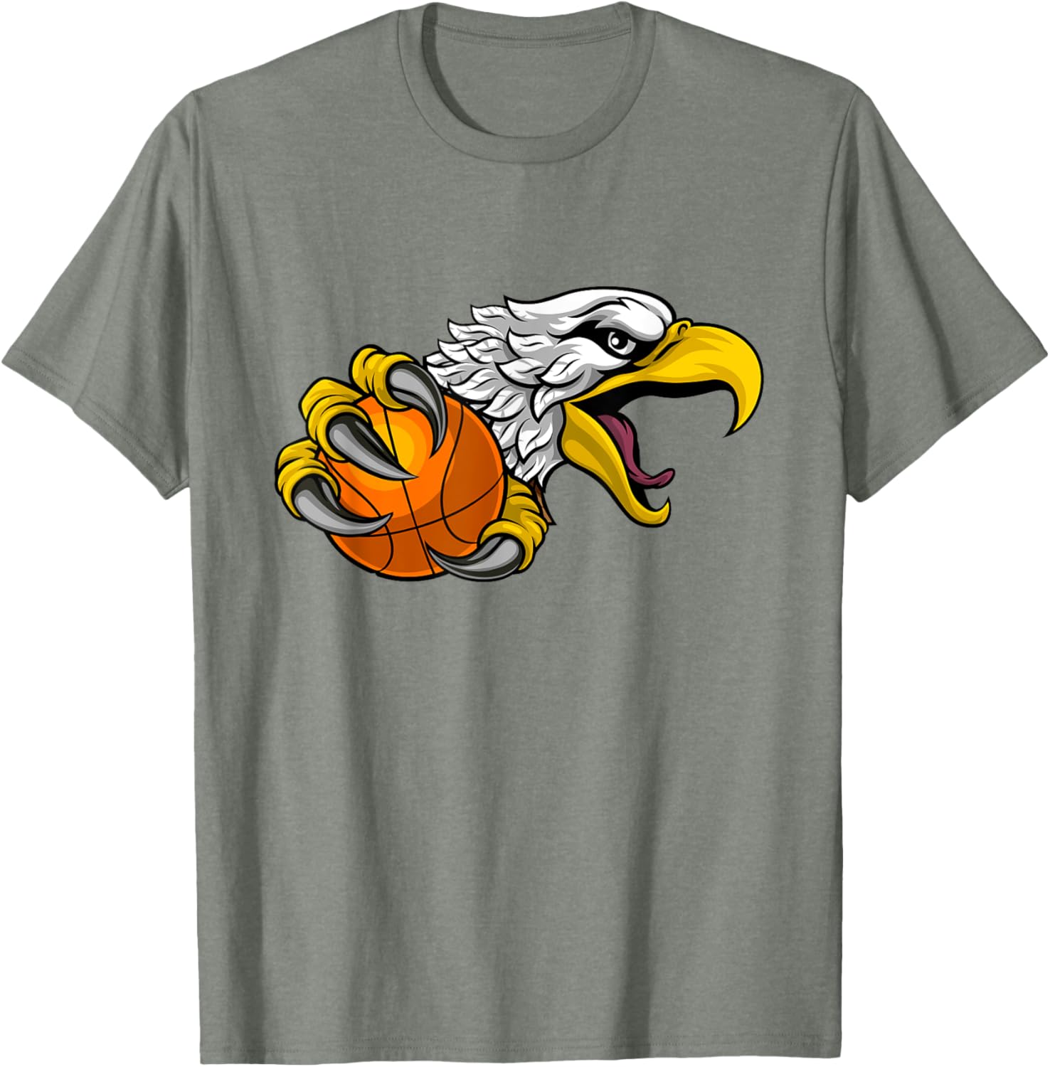 Eagle Hawk Basketball Cartoon Character T-Shirt for Fun Sports Fans - 13