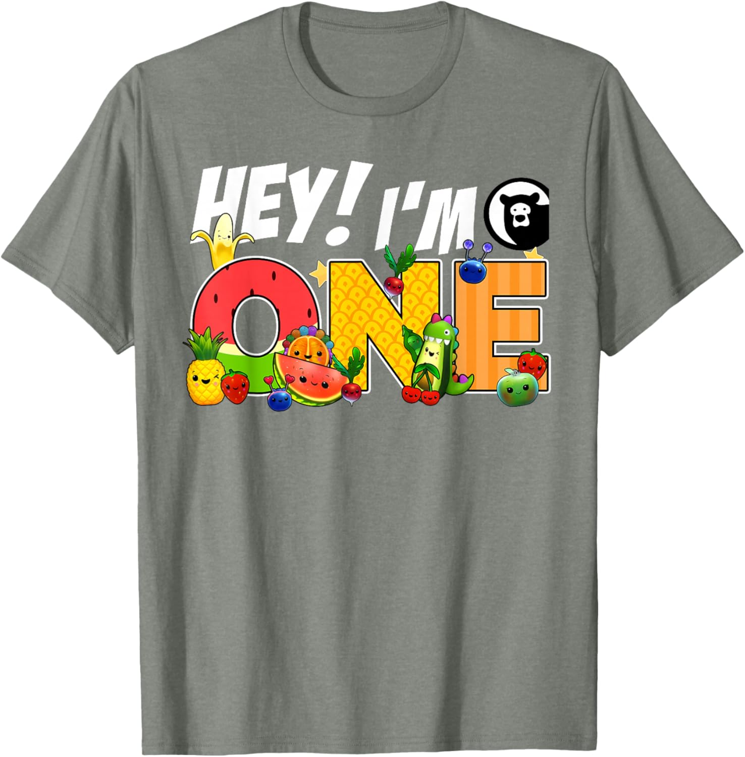 Funny Hey I'm One Birthday Boy T-Shirt for Kids with Cute Fruit Design - 5
