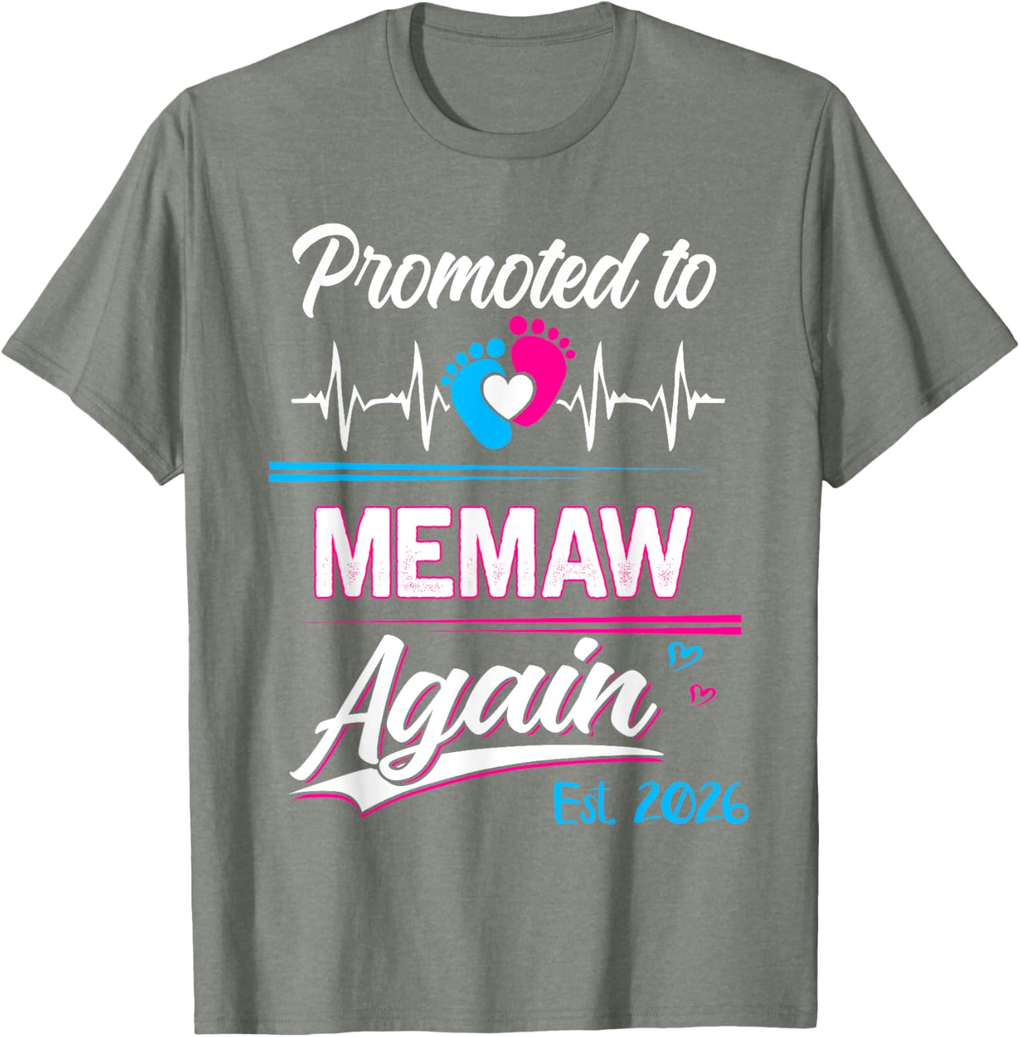 Promoted to Memaw Again 2026 Funny Pregnancy Announcement T-Shirt - 16