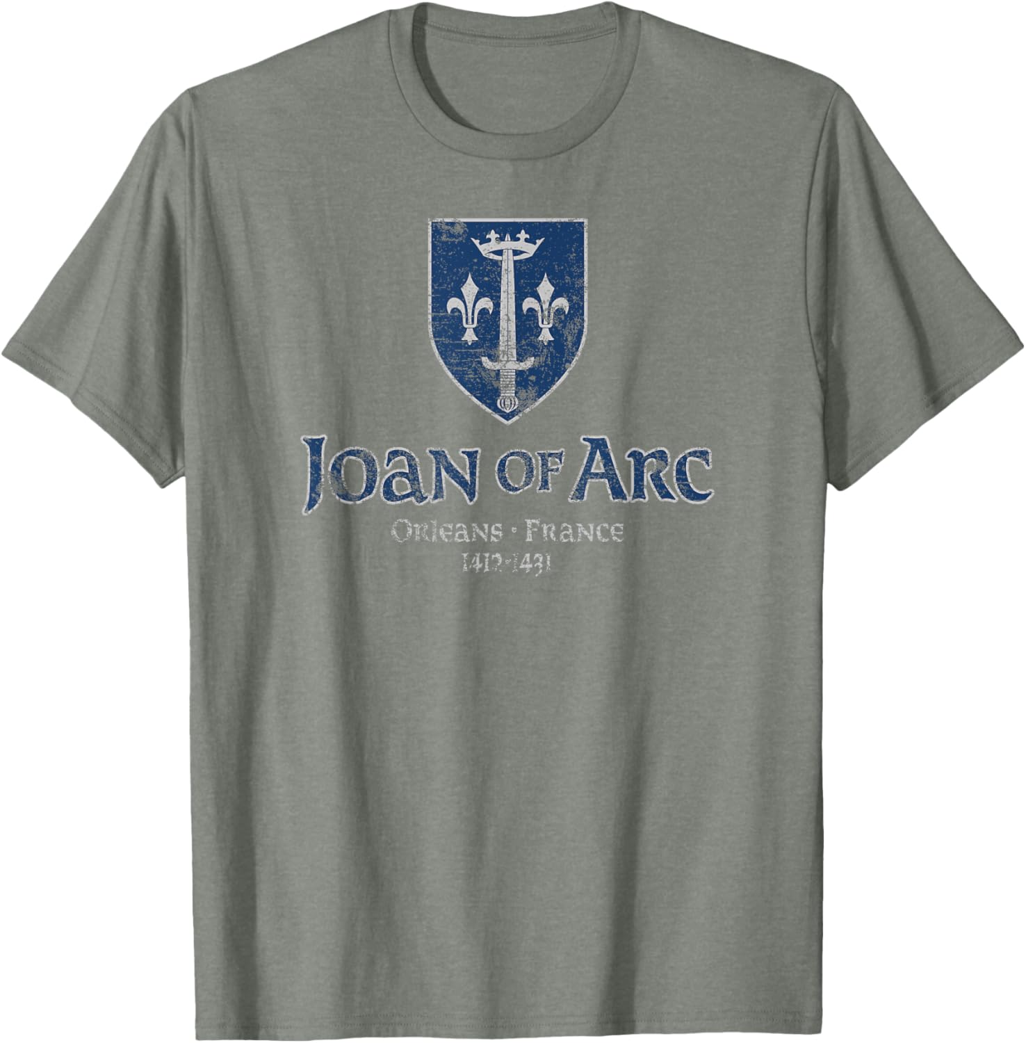 Distressed Joan of Arc Crest Orleans T-Shirt for History Lovers - 2