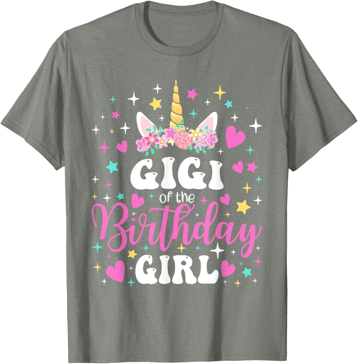 Unicorn Gigi Birthday Girl Family Matching Party Tee for Kids and Adults - 19