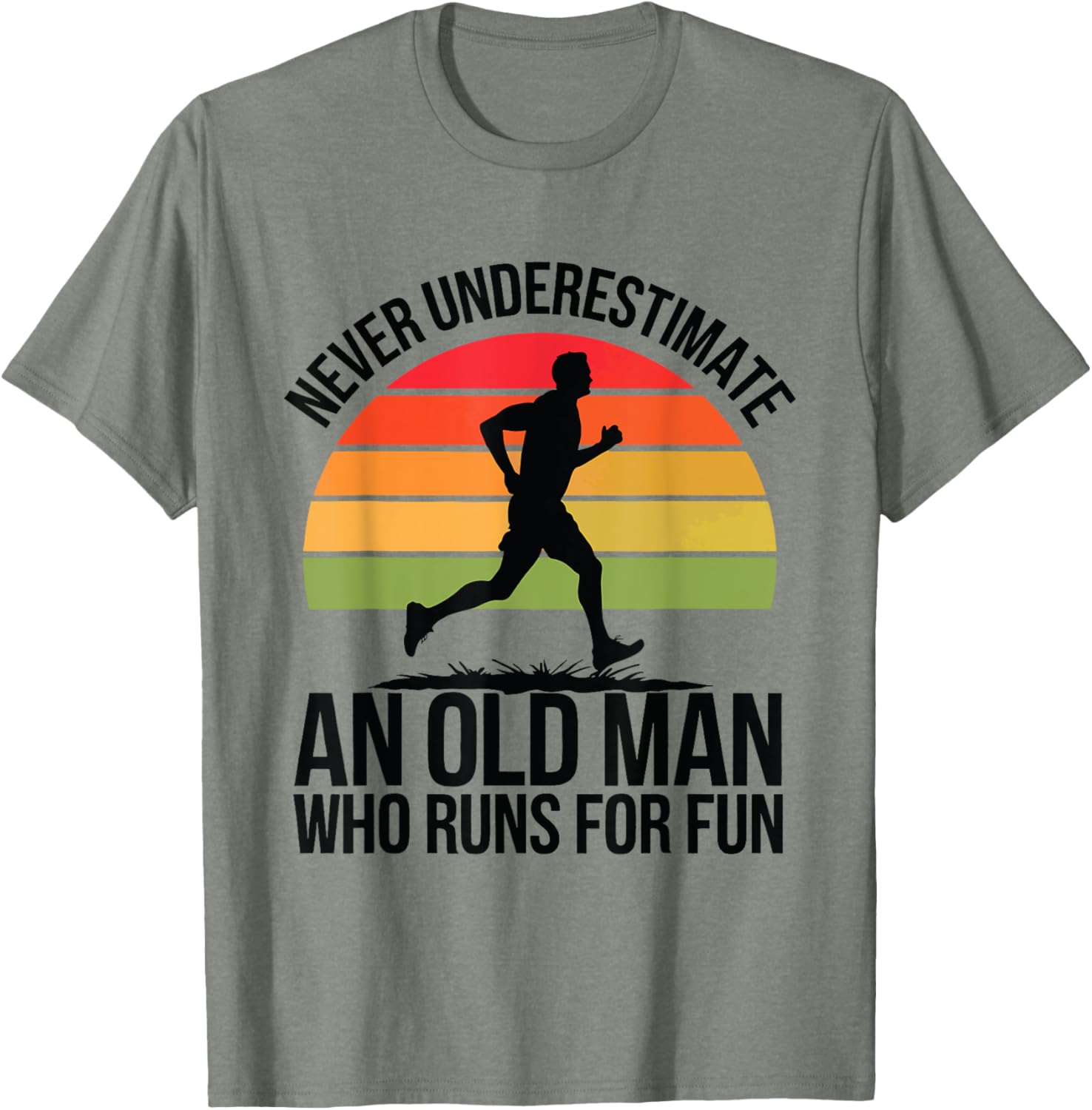 Funny Old Man Running T-Shirt for Senior Fitness Lovers and Runners - 9