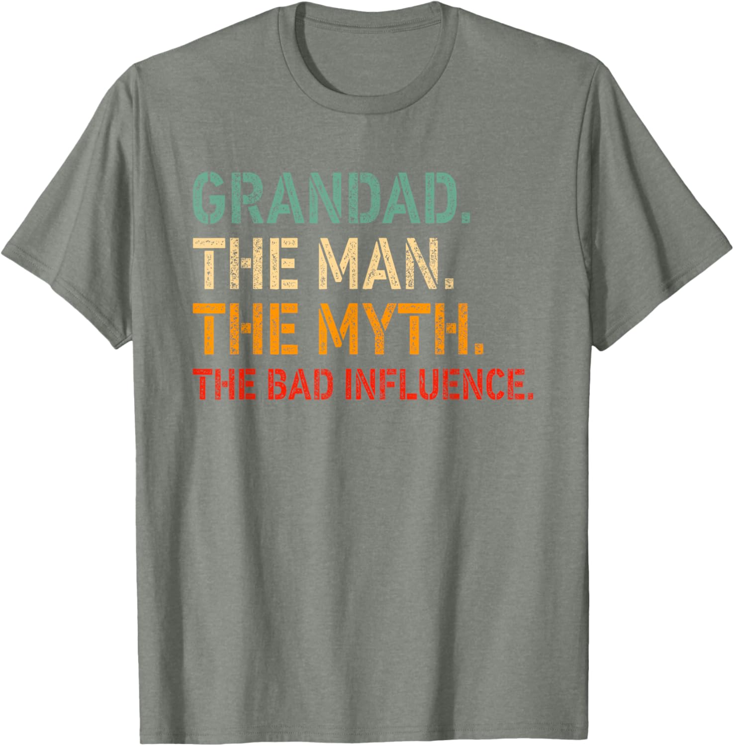 Funny GRANDAD T-Shirt for Men The Man The Myth The Bad Influence Apparel - 10
