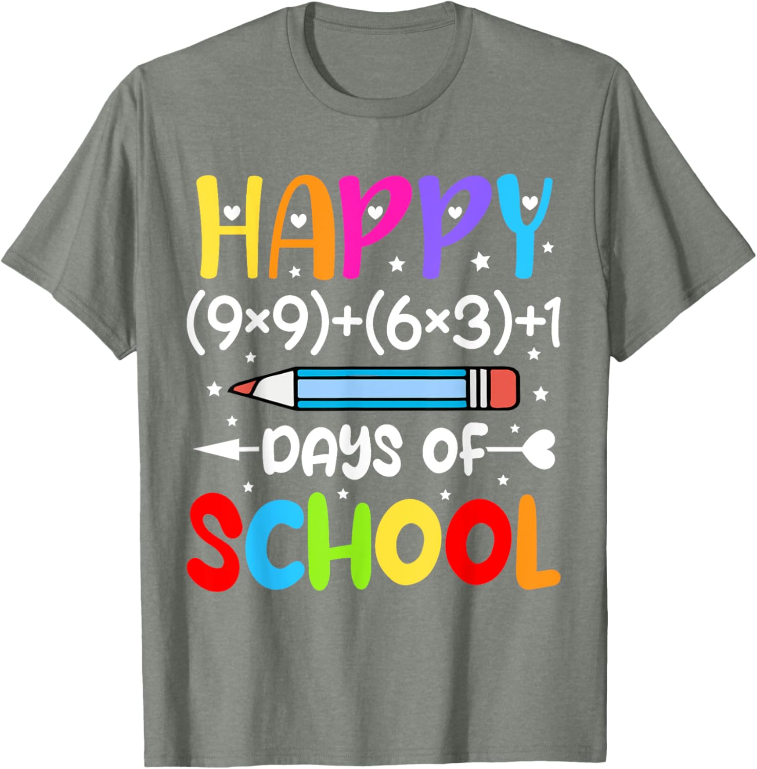 Happy 100th Day of School T-Shirt for Kids Fun Math Teacher Gift - 13