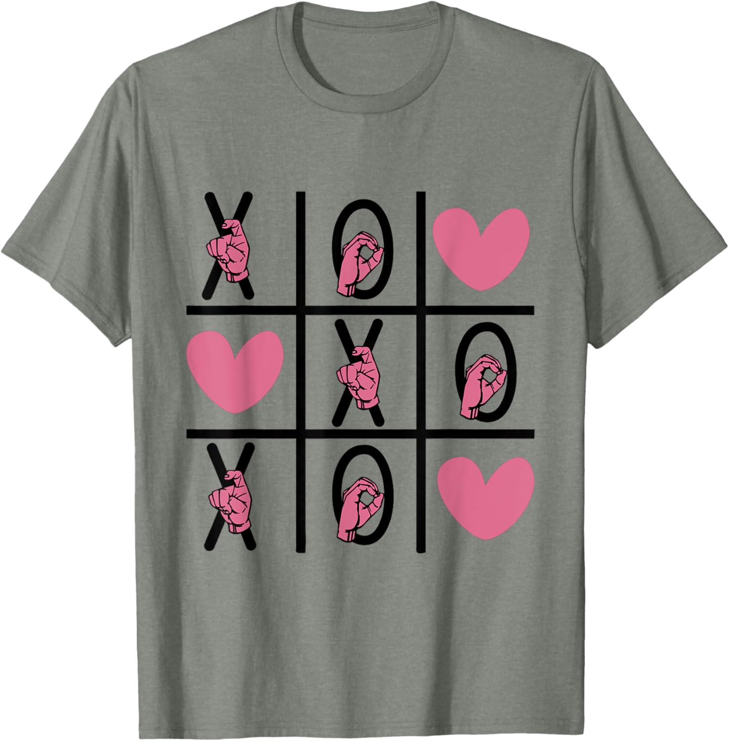 ASL Love Hand Sign Valentine's Day T-Shirt for Deaf Community XOXO - 1