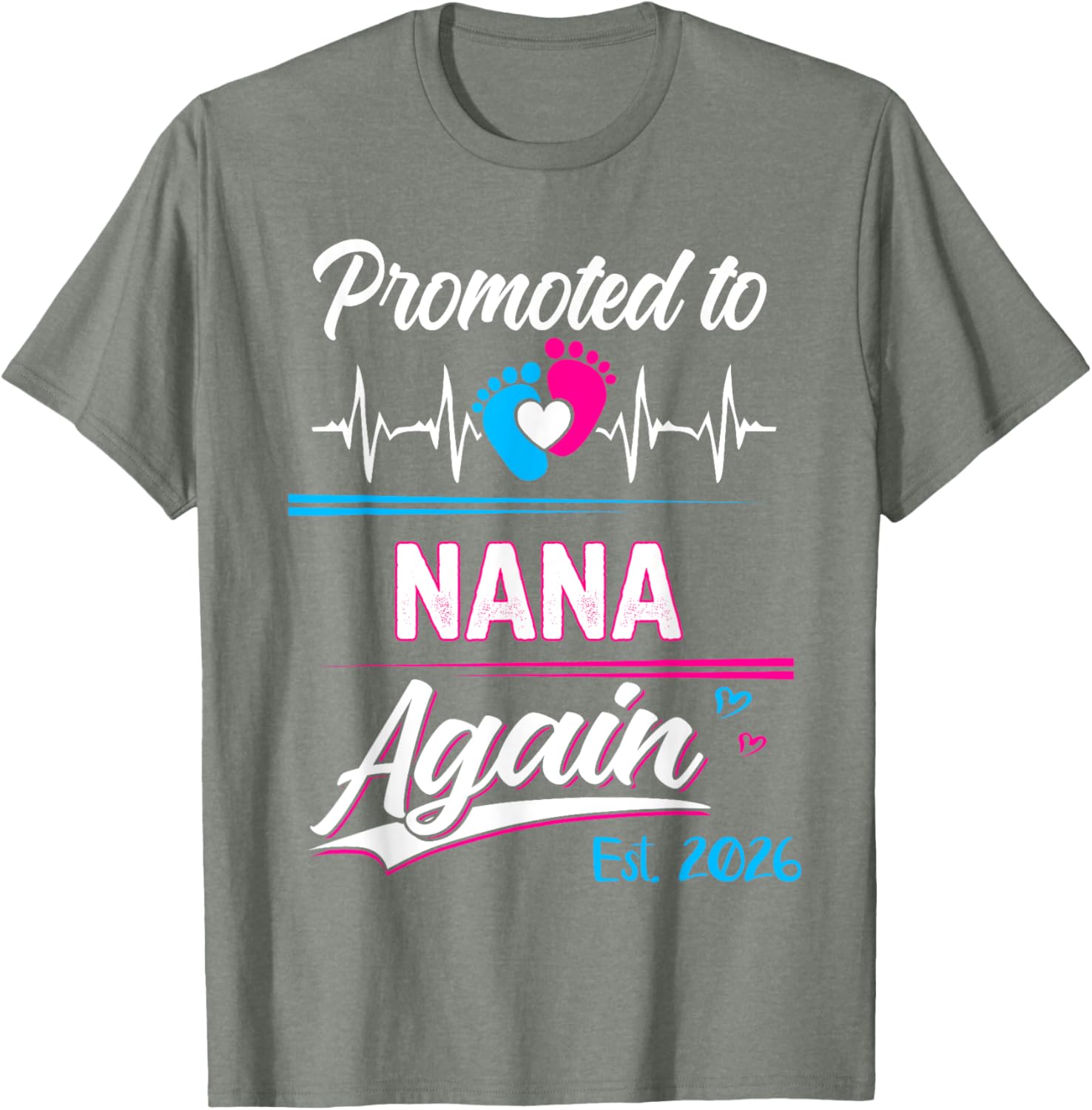 Promoted to Nana Again 2026 Pregnancy Announcement T-Shirt Gift - 3