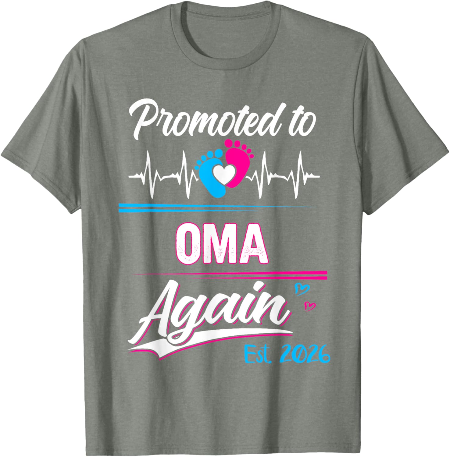 Promoted to Oma Again 2026 Cute Pregnancy Announcement T-Shirt - 3
