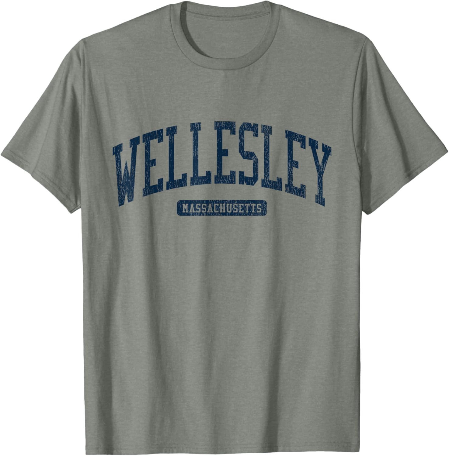 Wellesley MA College Style Blue T-Shirt for Students and Alumni - 6