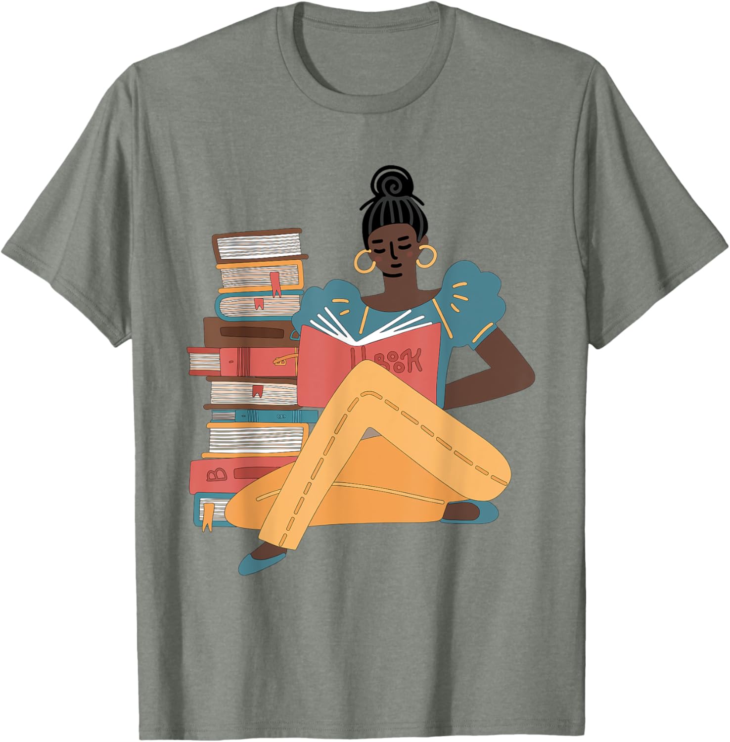 Black Brown Girls Read Books T-Shirt for Bookish Afro American Librarians - 5