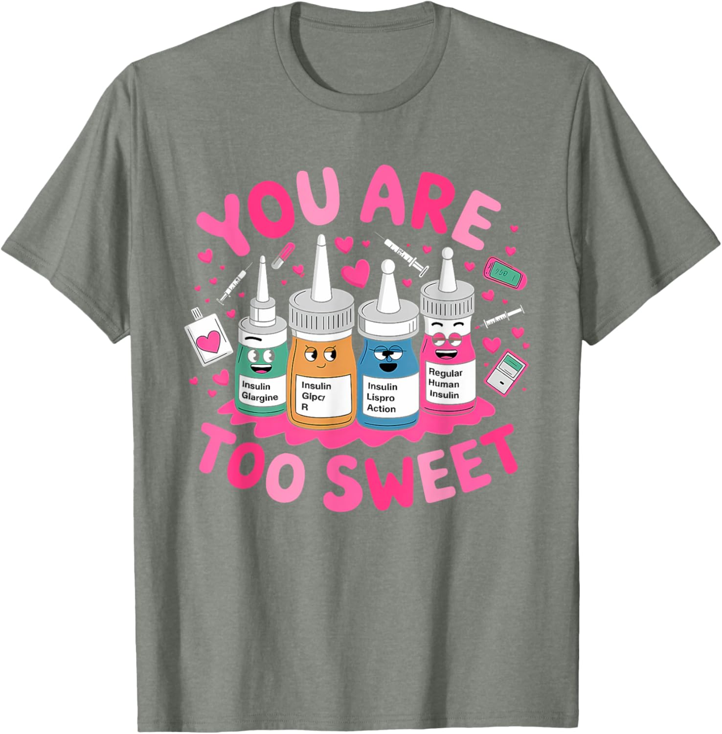You Are Too Sweet Valentine's Day T-Shirt for ICU NICU PICU ER Nurses - 11