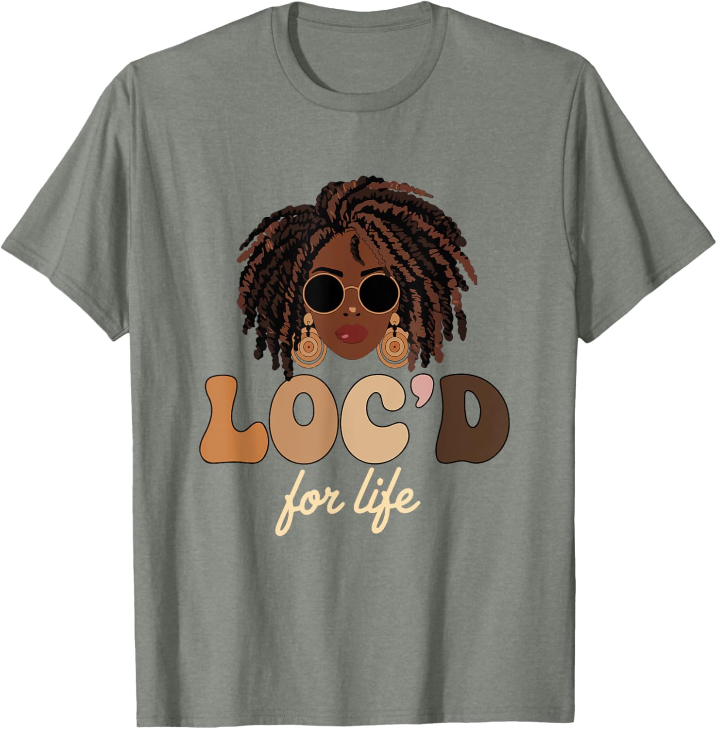 Loc'd For Life Afro Locs Dreadlocks T-Shirt for Melanin Queens - 15