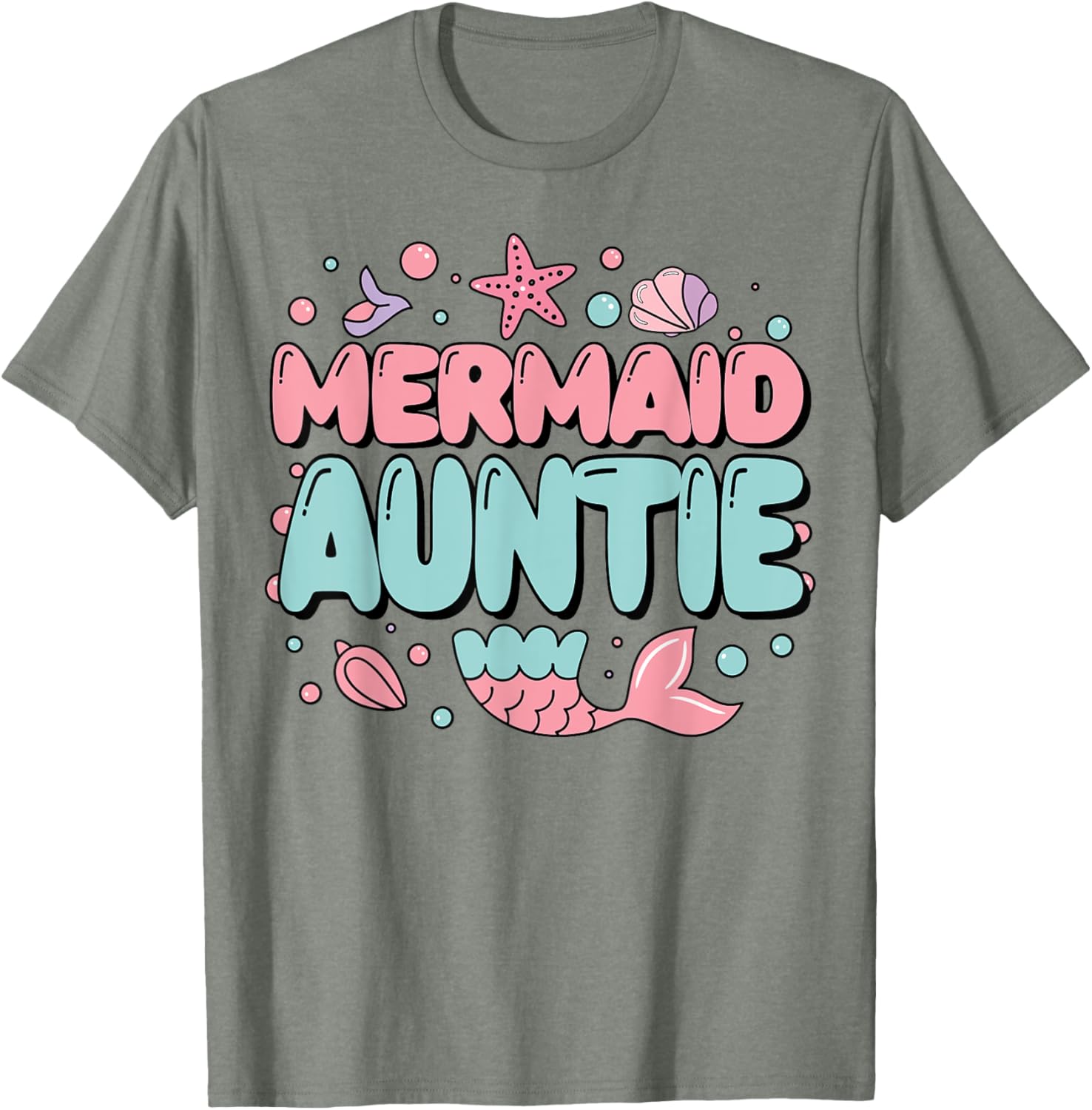 Auntie of The Birthday Mermaid Family Matching Party T-Shirt for Fun Celebrations - 17