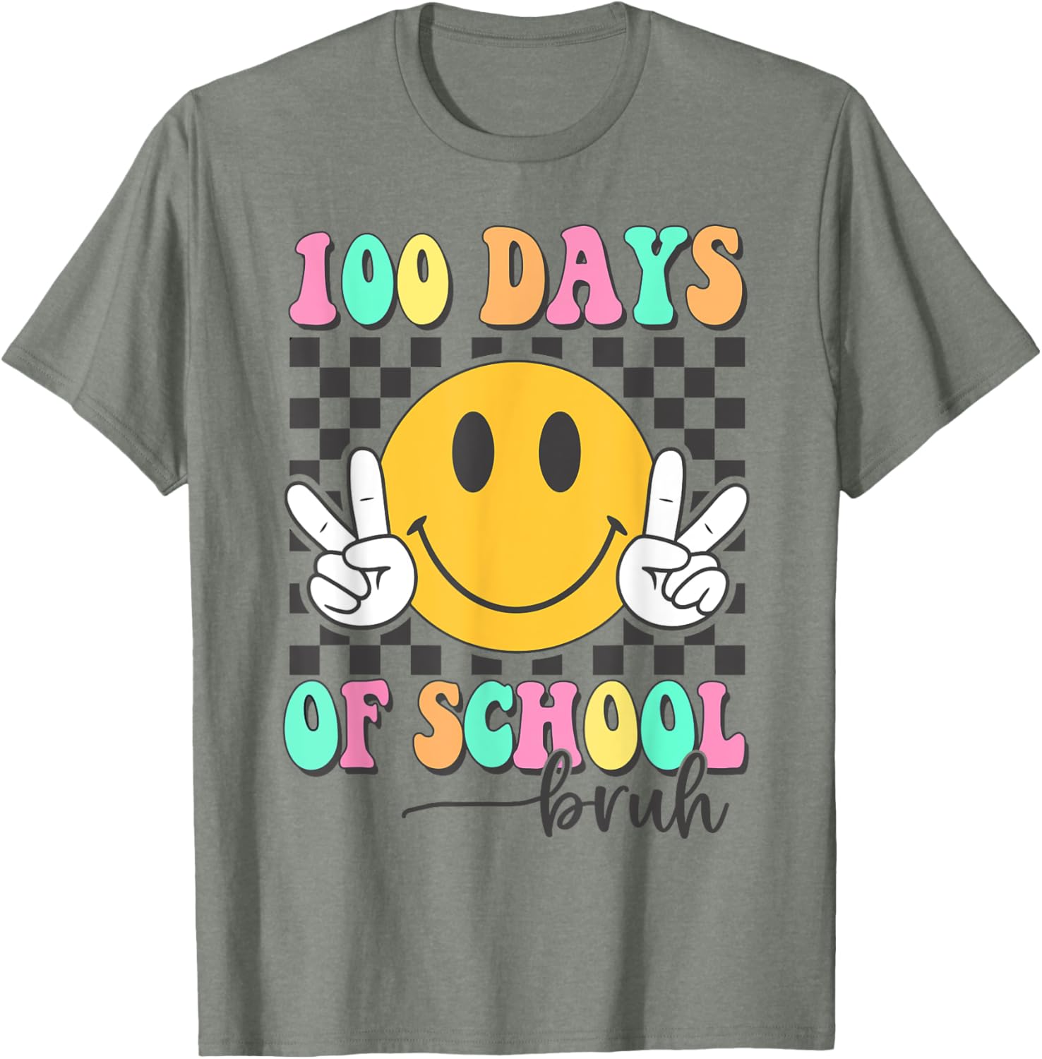 Bruh 100 Days of School T-Shirt for Boys and Girls Fun Celebration Wear - 12