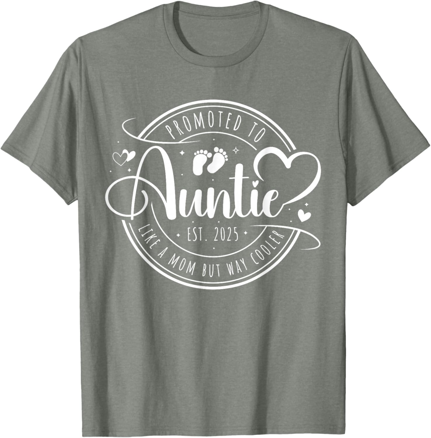 Promoted to Auntie Est 2025 Cute Mother's Day T-Shirt Gift Idea - 8