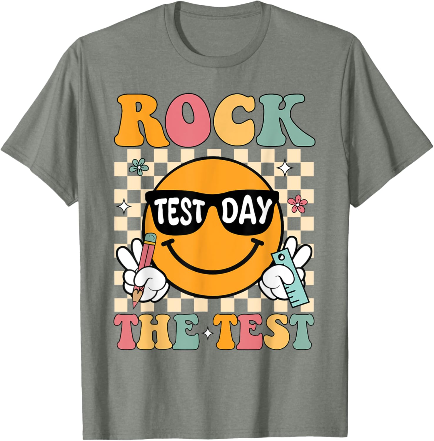 Test Day Rock The Test Teacher T-Shirt Motivational Gift for Educators - 19