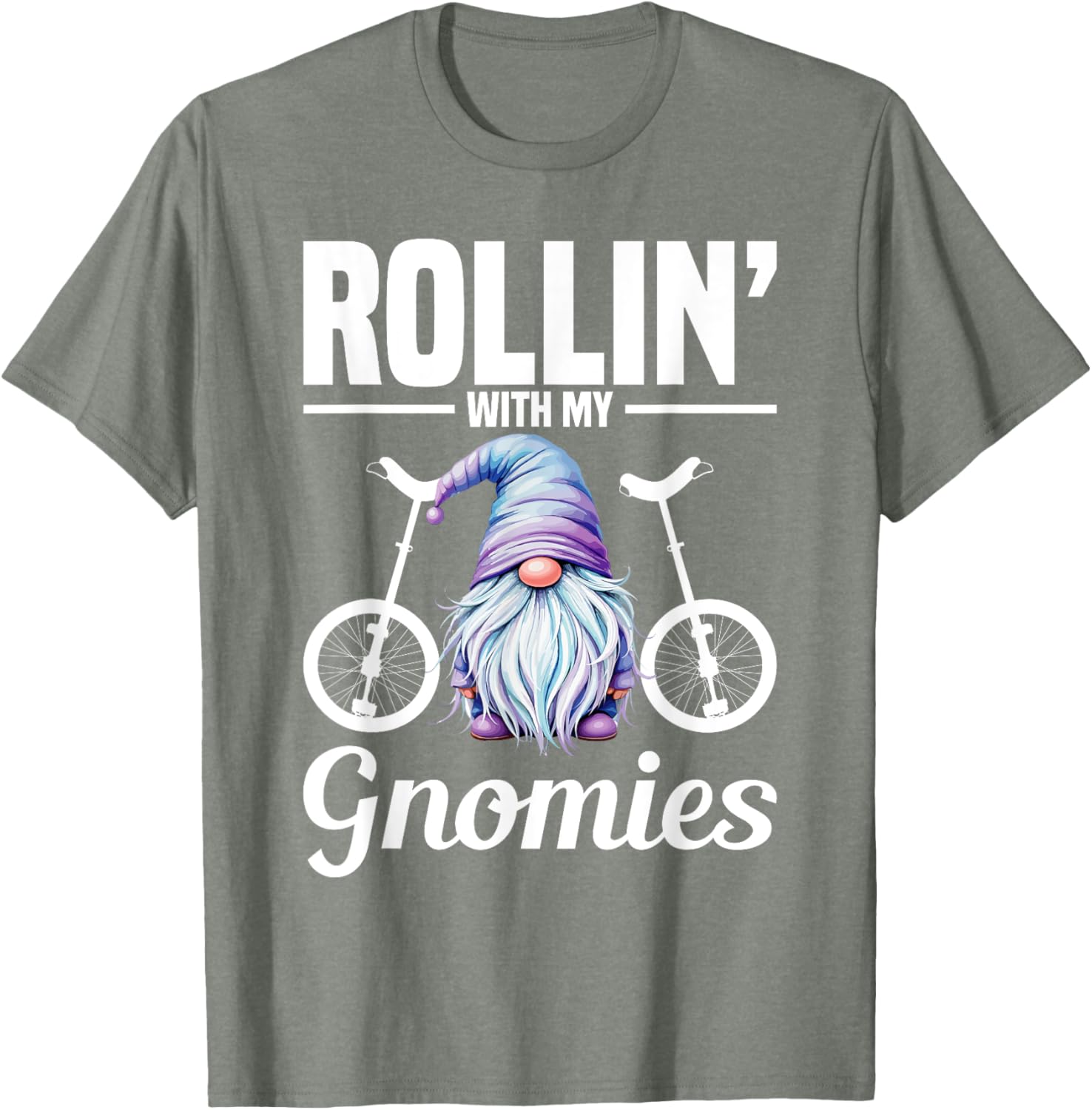 Monocycle Riding Gnomies Unicyclist T-Shirt Fun Apparel for Cyclists - 4