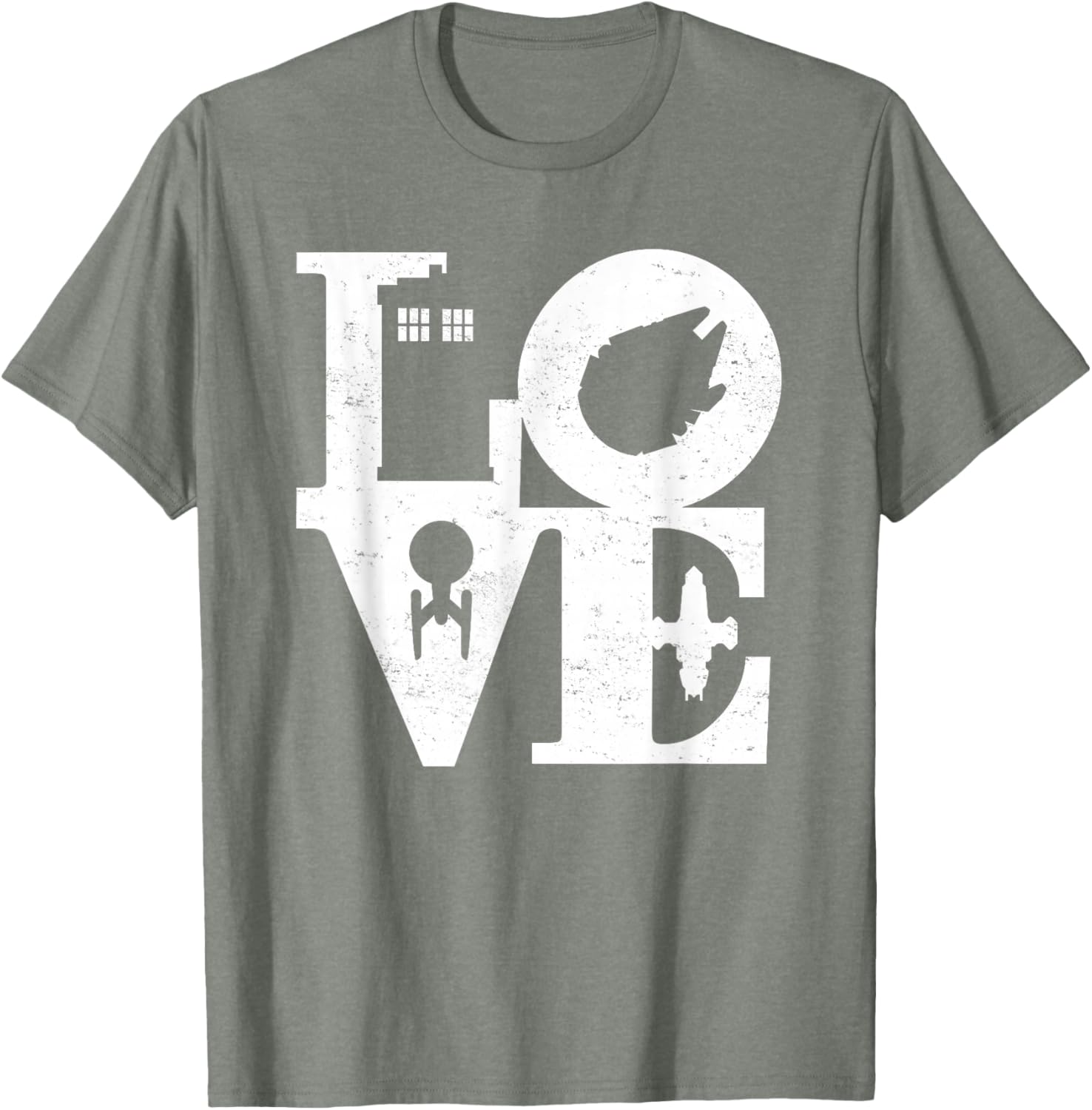 Vintage I Love Magic and Science Fiction Space Black Remix T-Shirt - 1