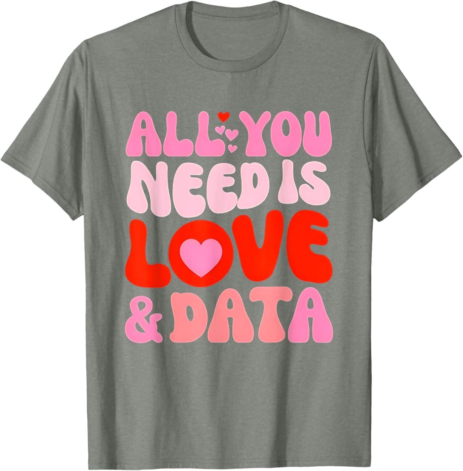 Retro Love and Data Teacher Valentine's Day T-Shirt for Educators - 18